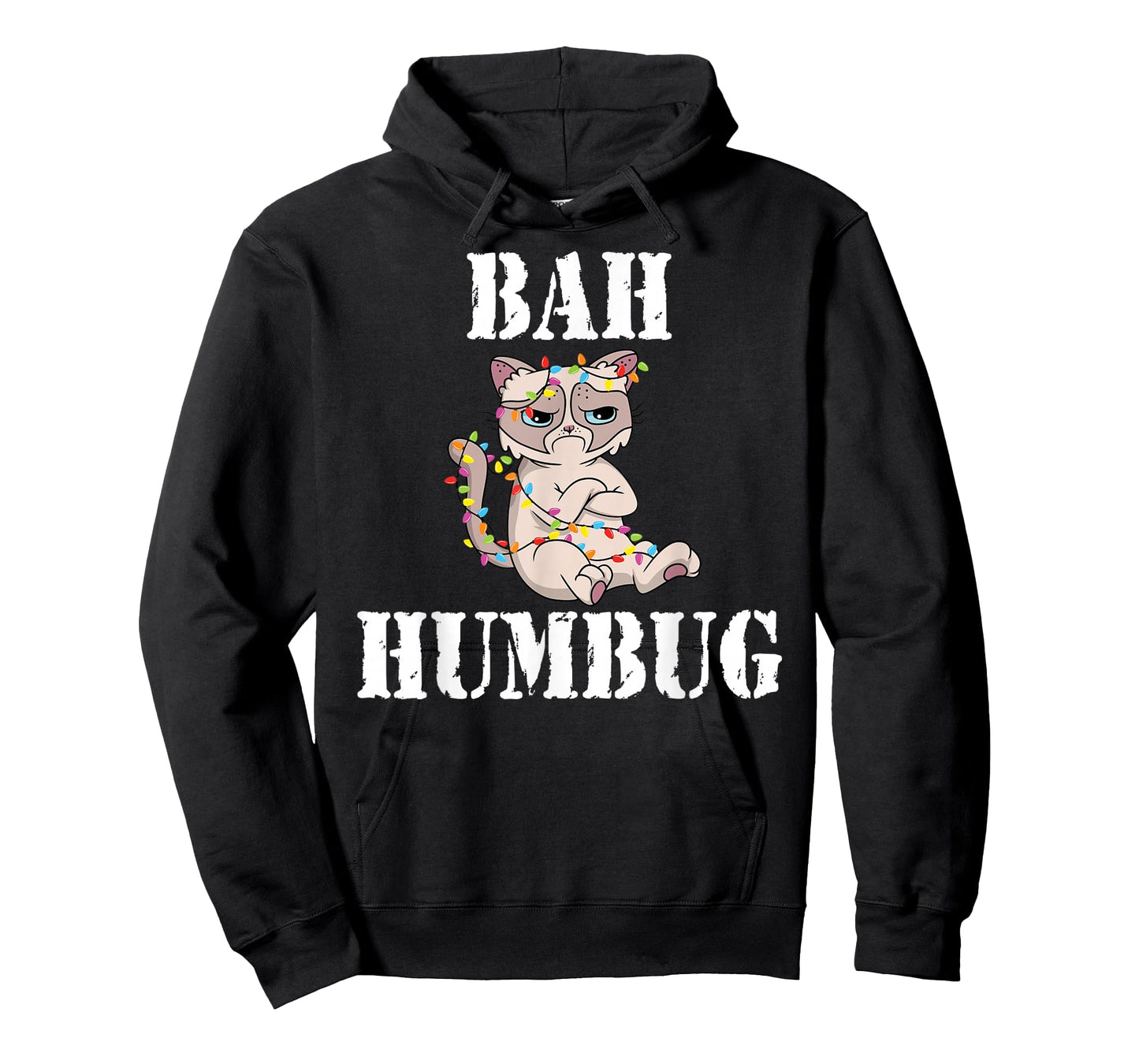 Grumpy Cat Tangled Christmas Lights - BAH Humbug T-Shirt