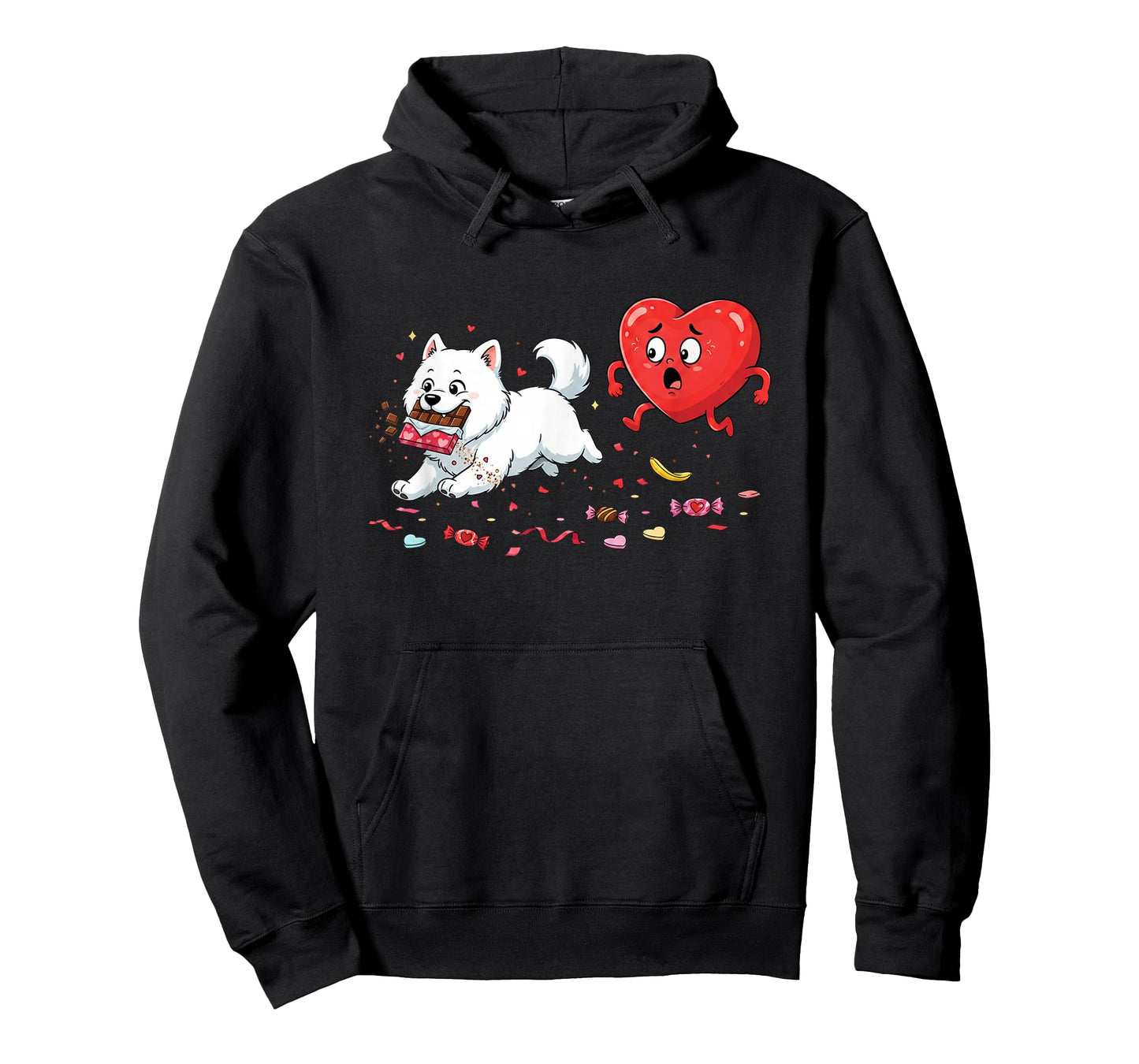 Samoyed Dog Heart Chocolate Valentine Dog Womens Mens Kids T-Shirt