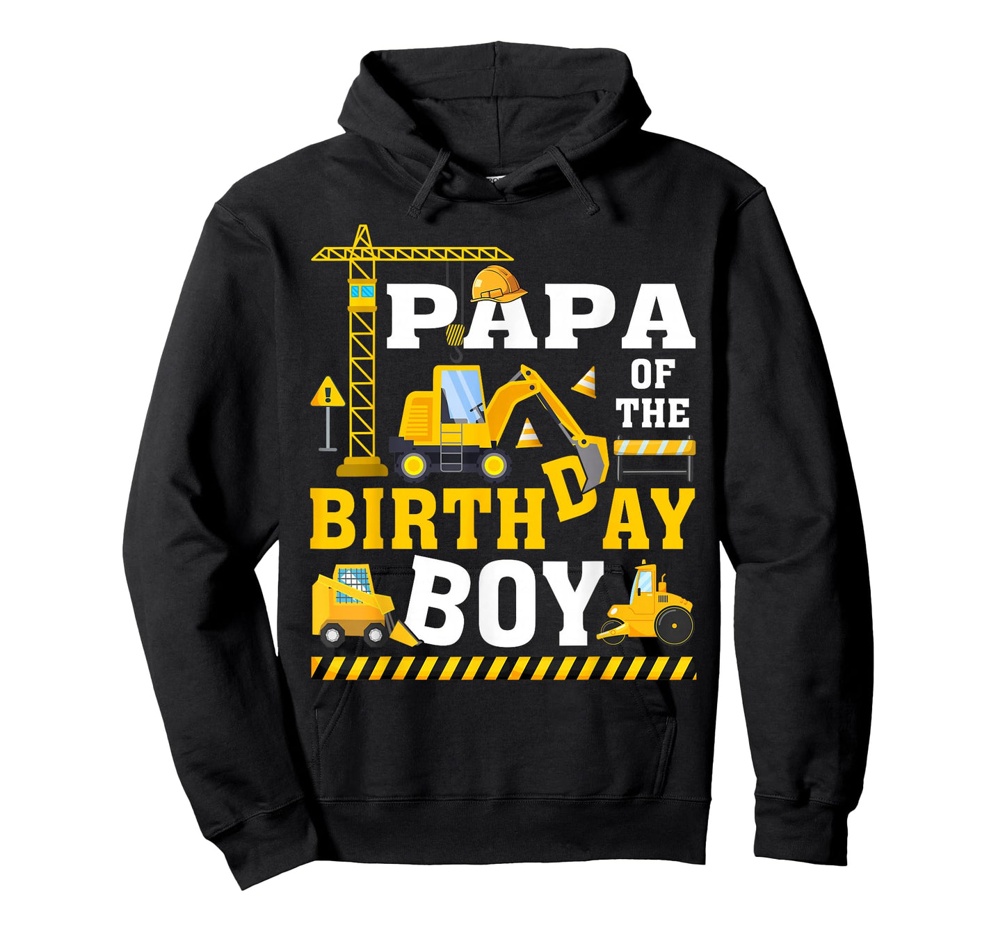 Papa of The Birthday Boy Excavator Construction Family T-Shirt