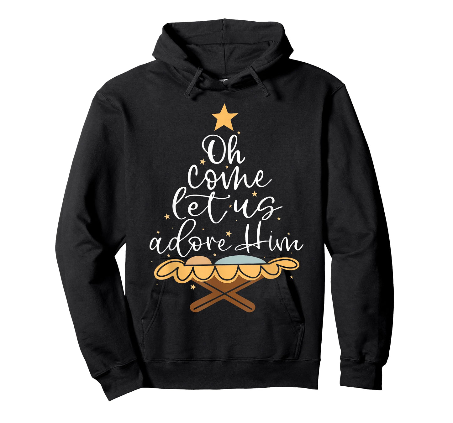 Oh Come Let Us Adore Him Christian Jesus Christmas Pajamas T-Shirt