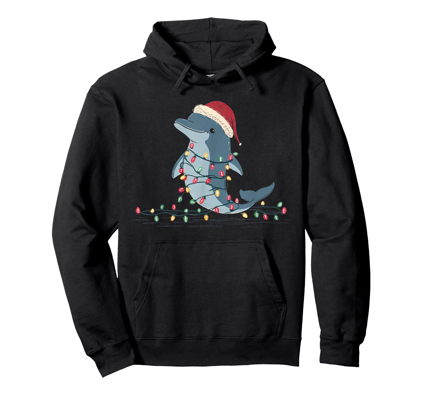 Funny Dolphin Christmas Graphics Animal Lights Lover T-Shirt