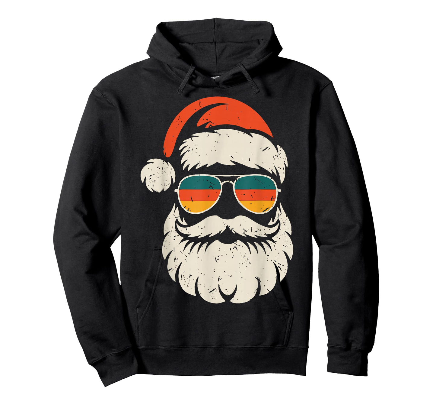 Retro Santa Face Sunglasses Funny Christmas Family Outfit T-Shirt