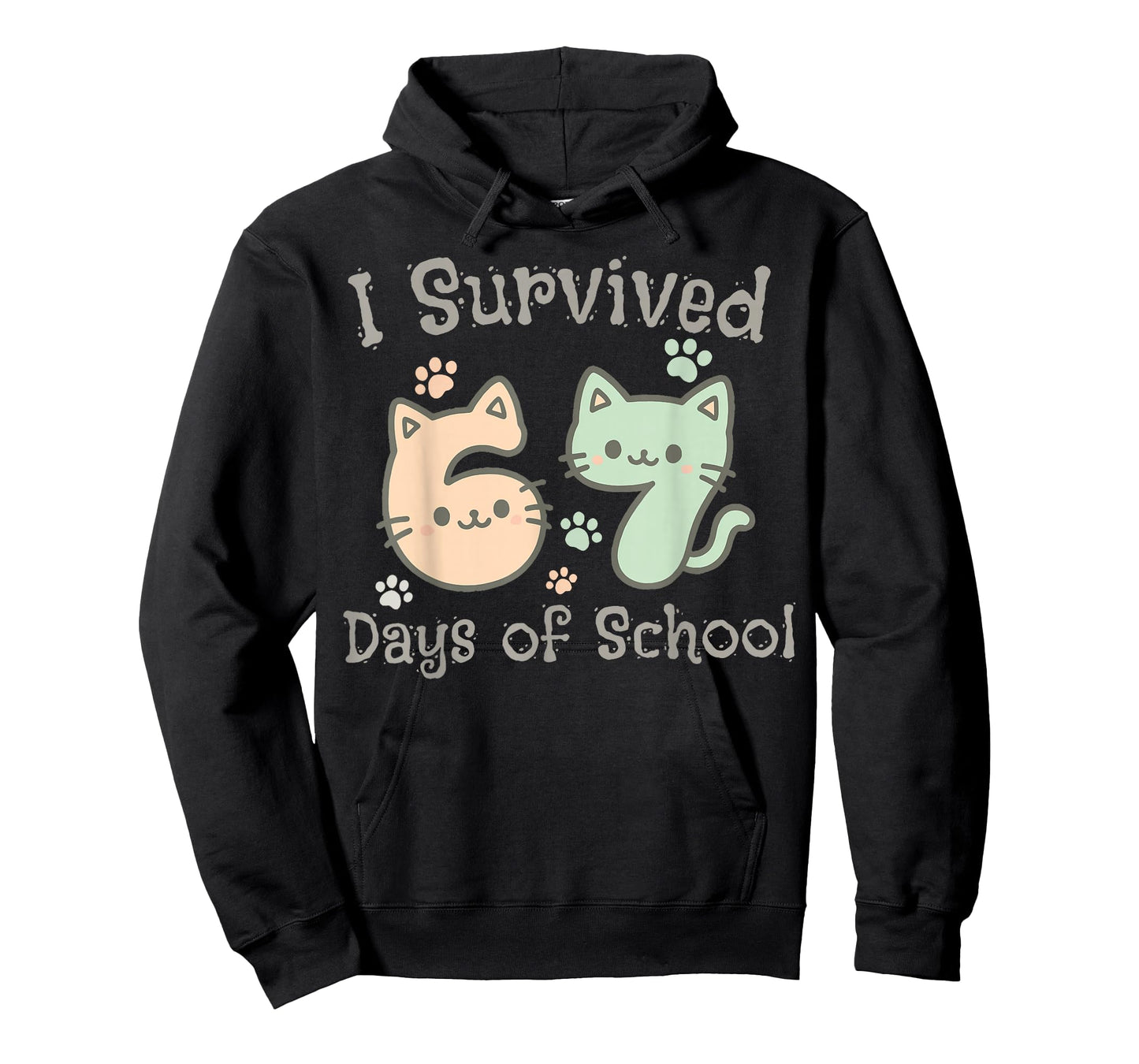 Cute Cat I Survived 67 Days of School Teachers Students T-Shirt