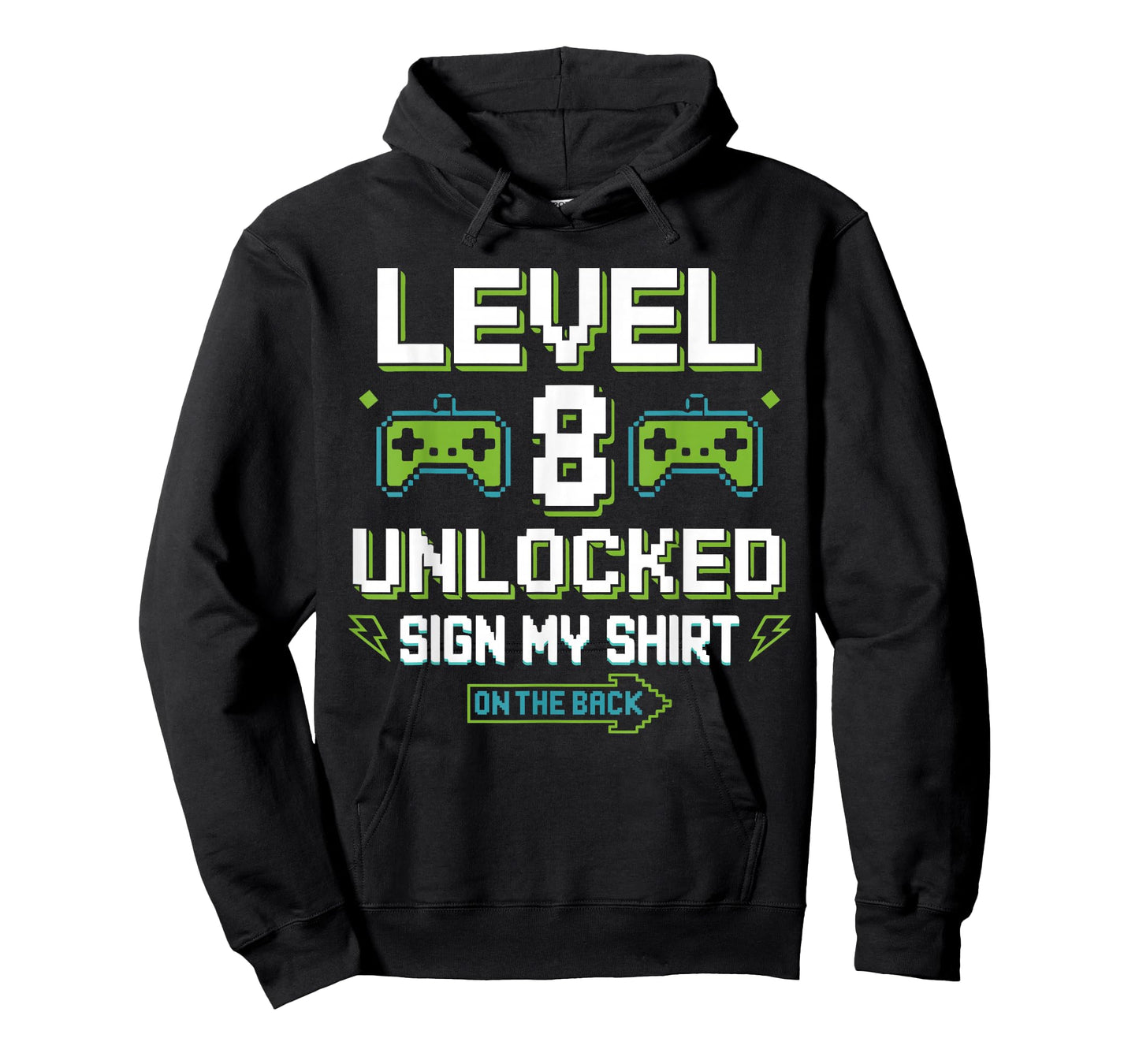 Level 8 Unlocked Sign My Shirt 8th Birthday Gamer Boy Kids T-Shirt