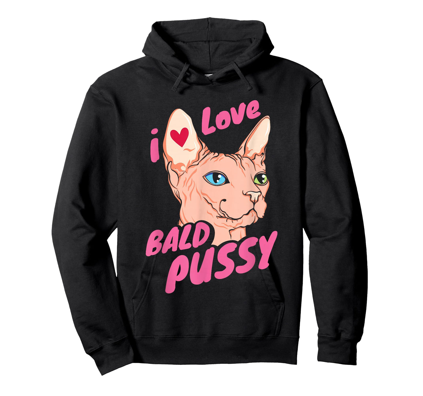 I Love Bald Adult Humor Joke Funny Hairless Cat Lover Gift T-Shirt