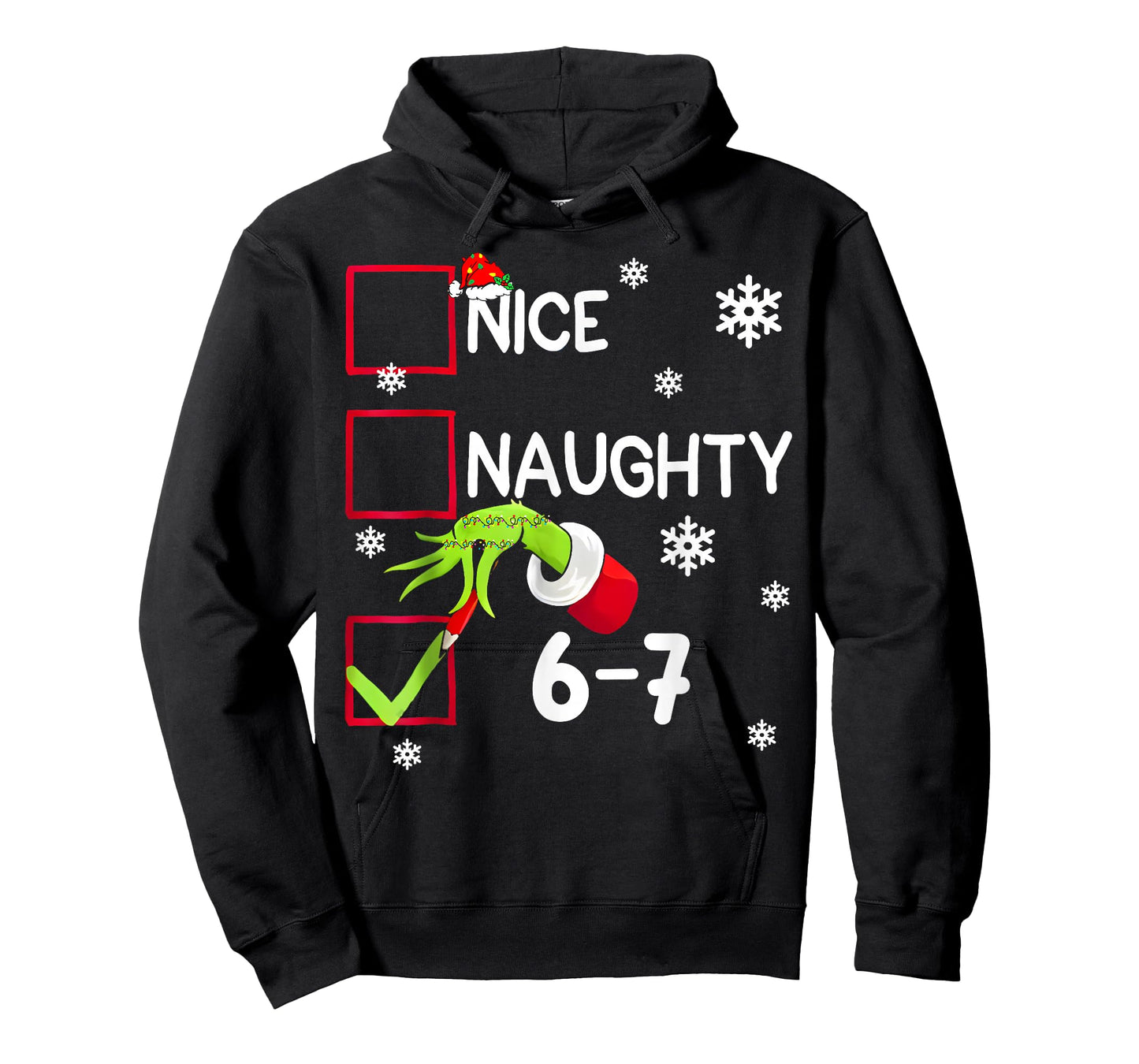 Funny Nice Naughty 6 7 Christmas 67 Meme Xmas Boys Girls T-Shirt