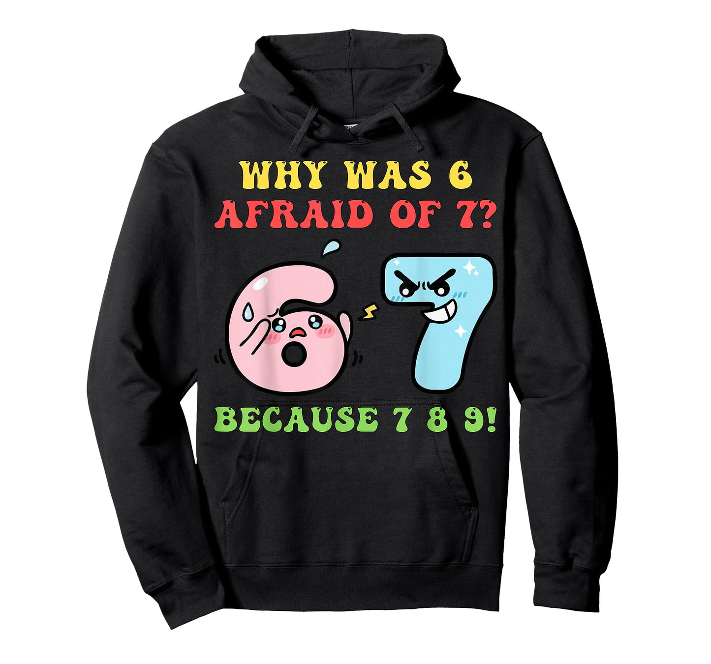 Funny STEM Math Jokes Puns Why was Six 6 Afraid of Seven 7 T-Shirt
