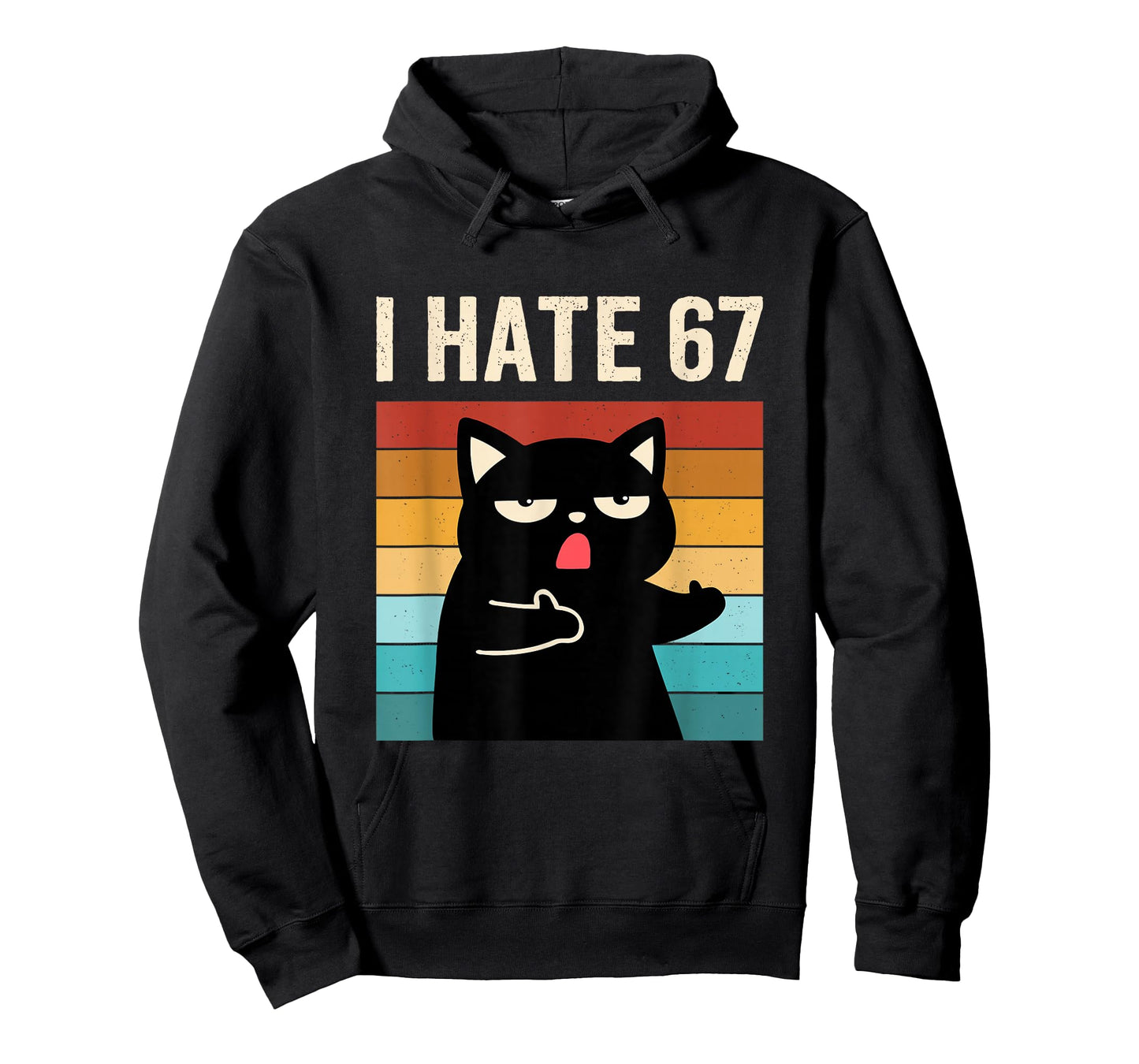 I Hate 67 Meme with Cat Anti 6 7 Tee Funny Six Seven Slang T-Shirt