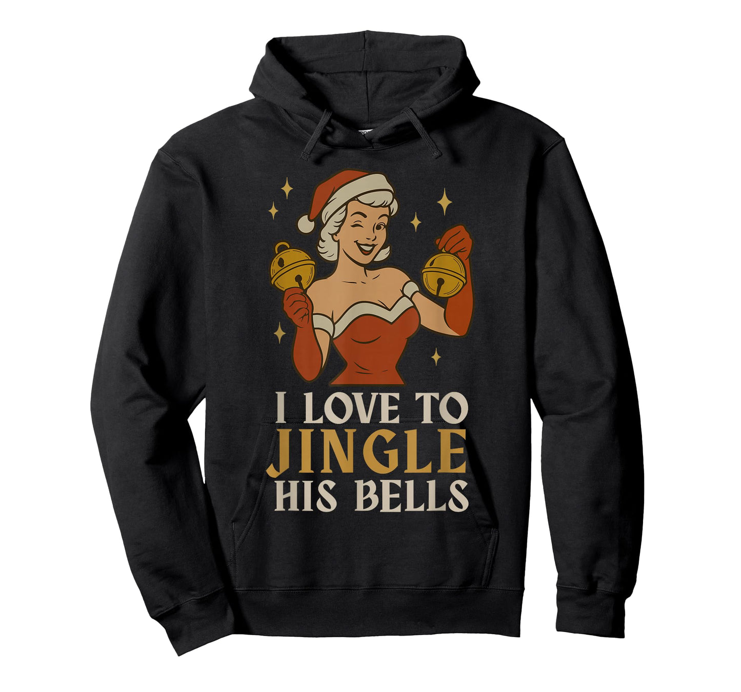 Retro Santa I Love to Stuff Her Stock Jingle His Bells Xmas T-Shirt