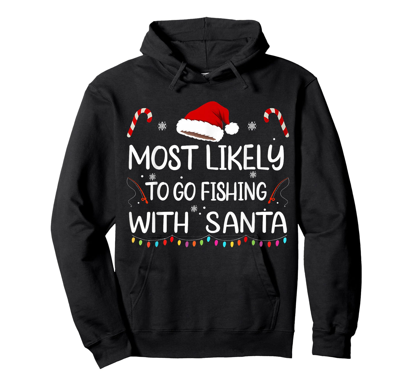Most Likely to Go Fishing with Santa Family Christmas T-Shirt