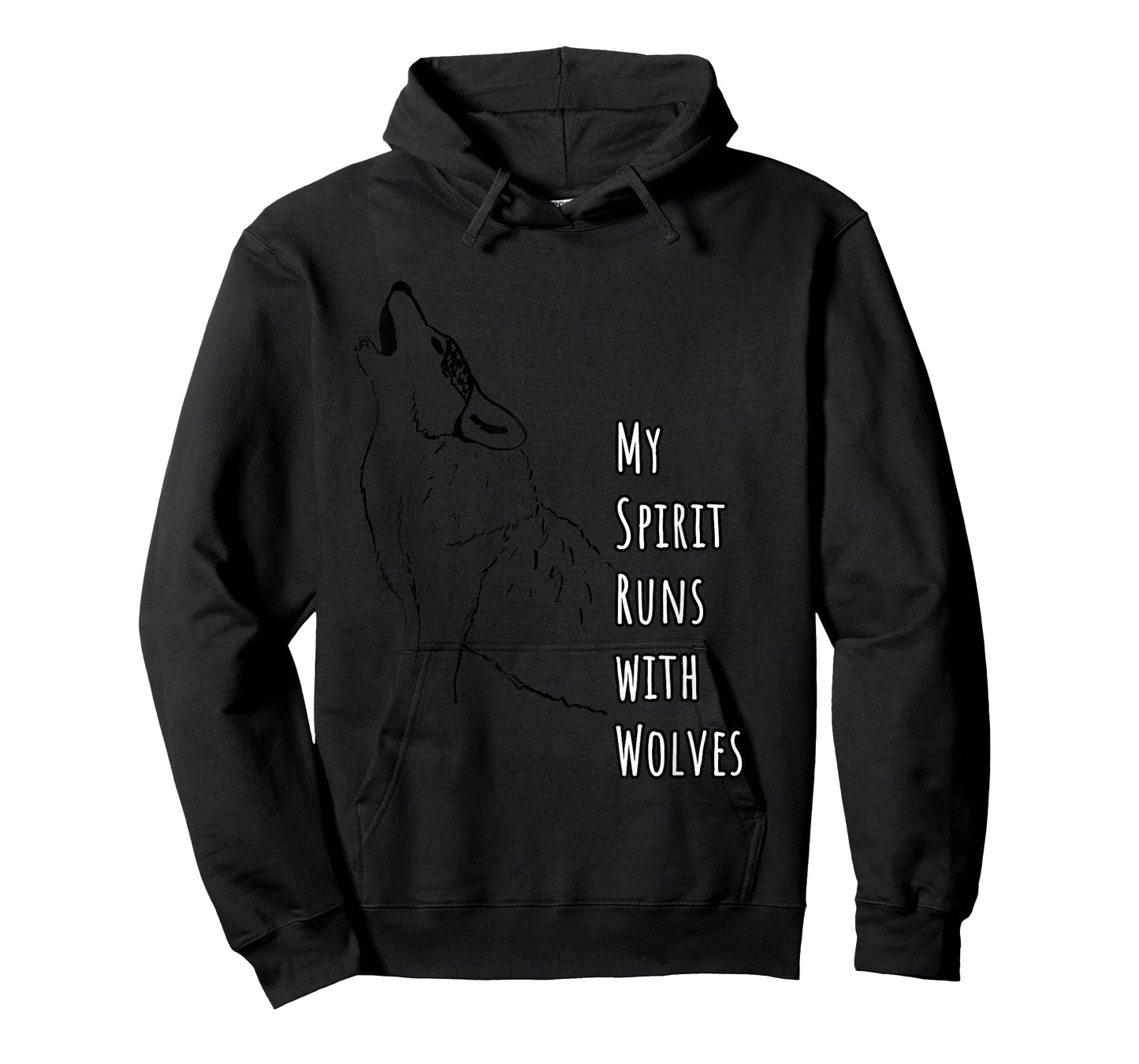 My Spirit Runs with Wolves Wolf Illustration Nature Wildlife T-Shirt