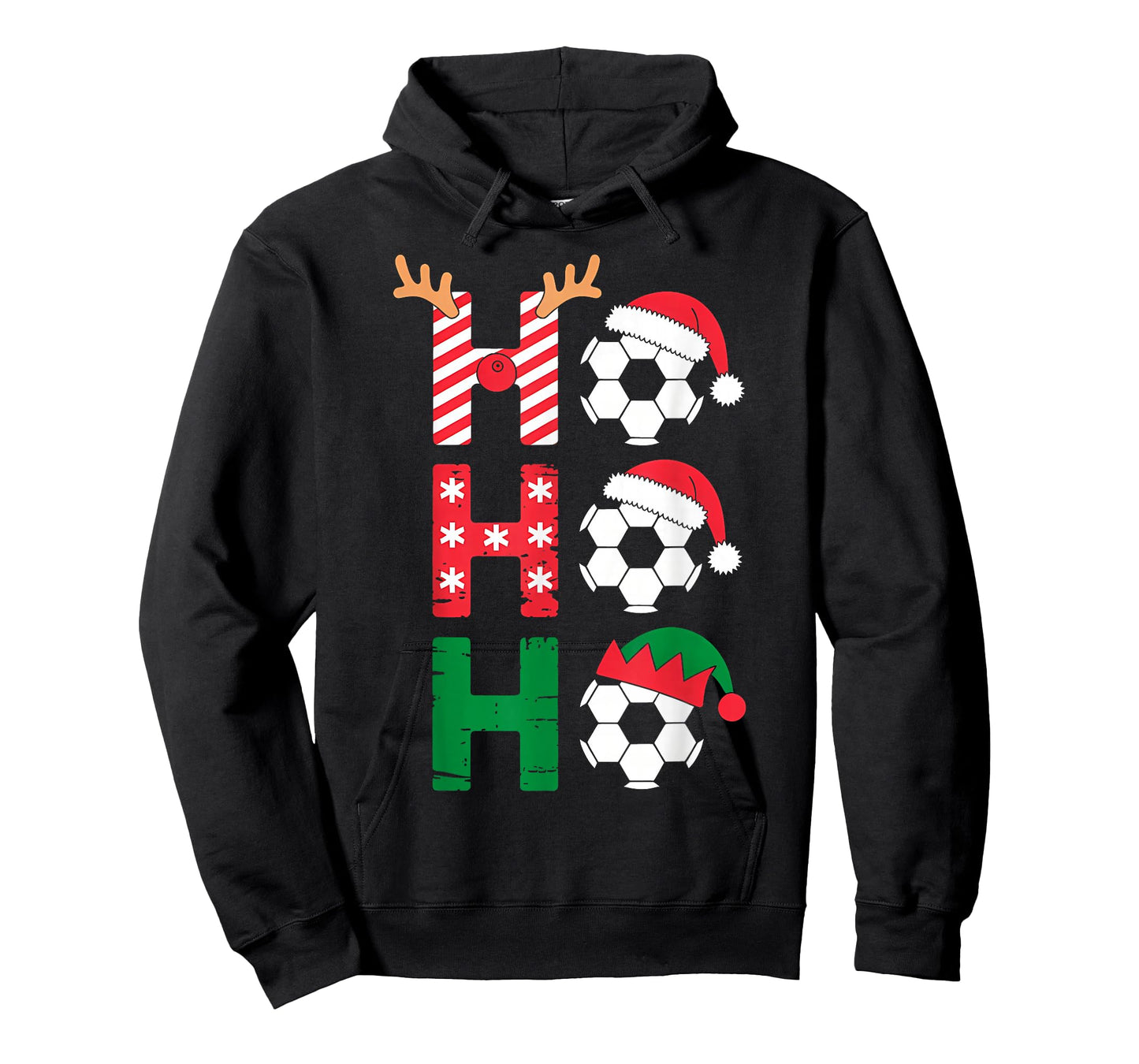 Funny Ho Ho Ho Soccer Christmas Santa Reindeer Elf Xmas Kids T-Shirt