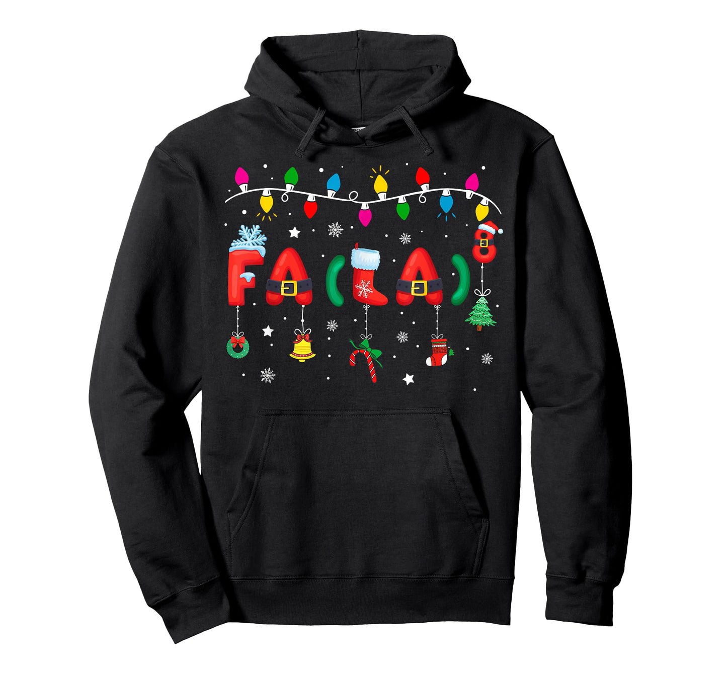 FA (LA) 8 Funny Christmas Lights Santa FA La Math Teacher T-Shirt