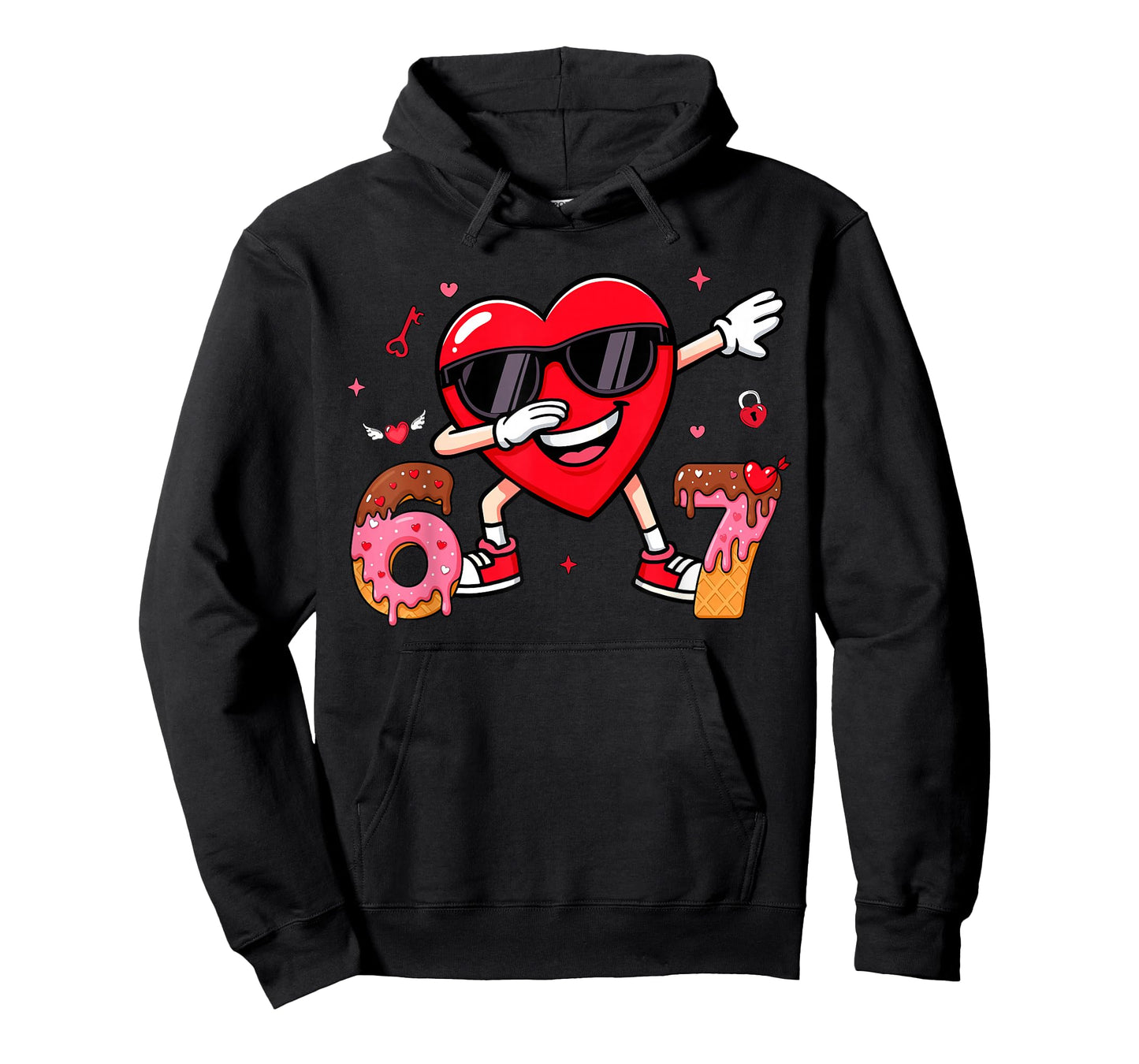 Valentines Day Six Seven Bruh 6 7 Meme Dab Heart Kids Boys T-Shirt
