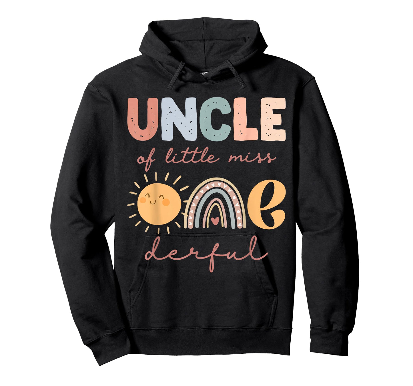 Uncle of Little Miss Onederful First Birthday Boho Rainbow T-Shirt