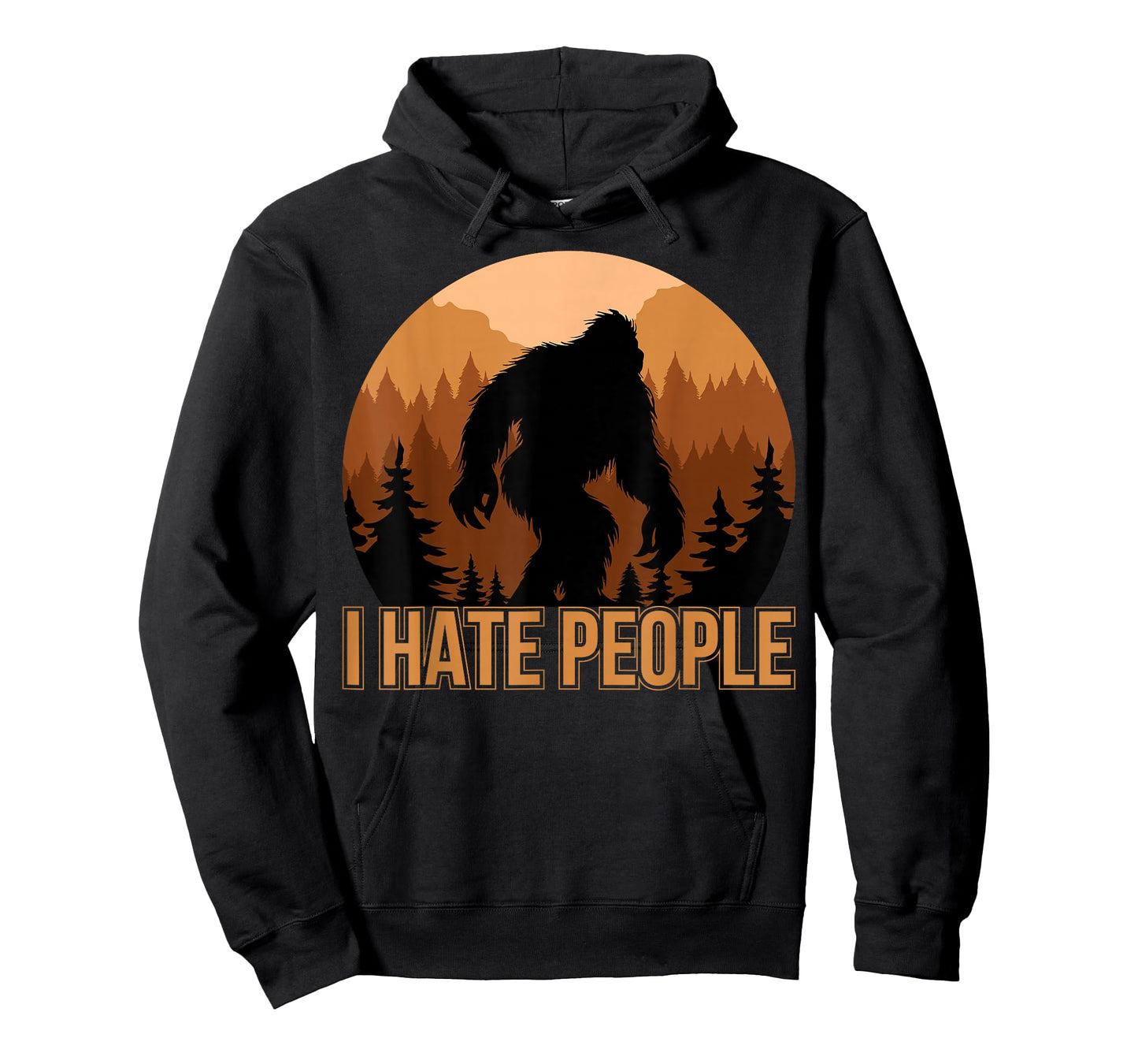 I Hate People Sasquatch or Bigfoot Retro Funny Squatch T-Shirt