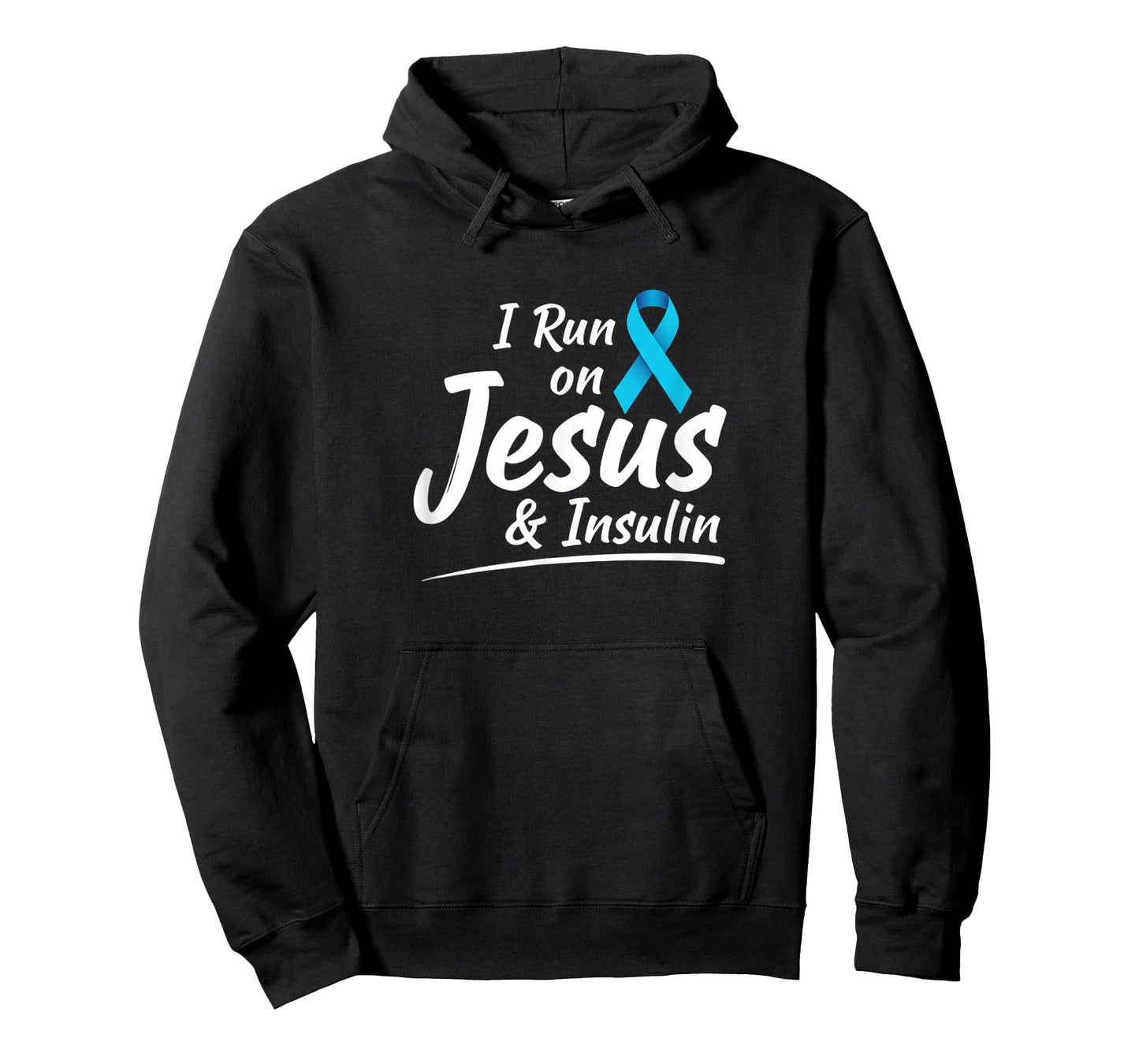 Awareness I Run On Jesus & Insulin - Diabetes Faith Ribbon T-Shirt
