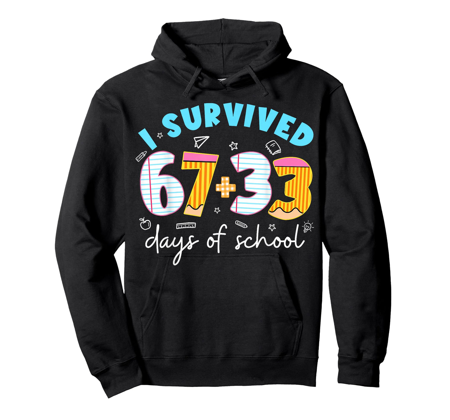 I Survived 67 33 Days of School for Teacher Kids 100th Day T-Shirt