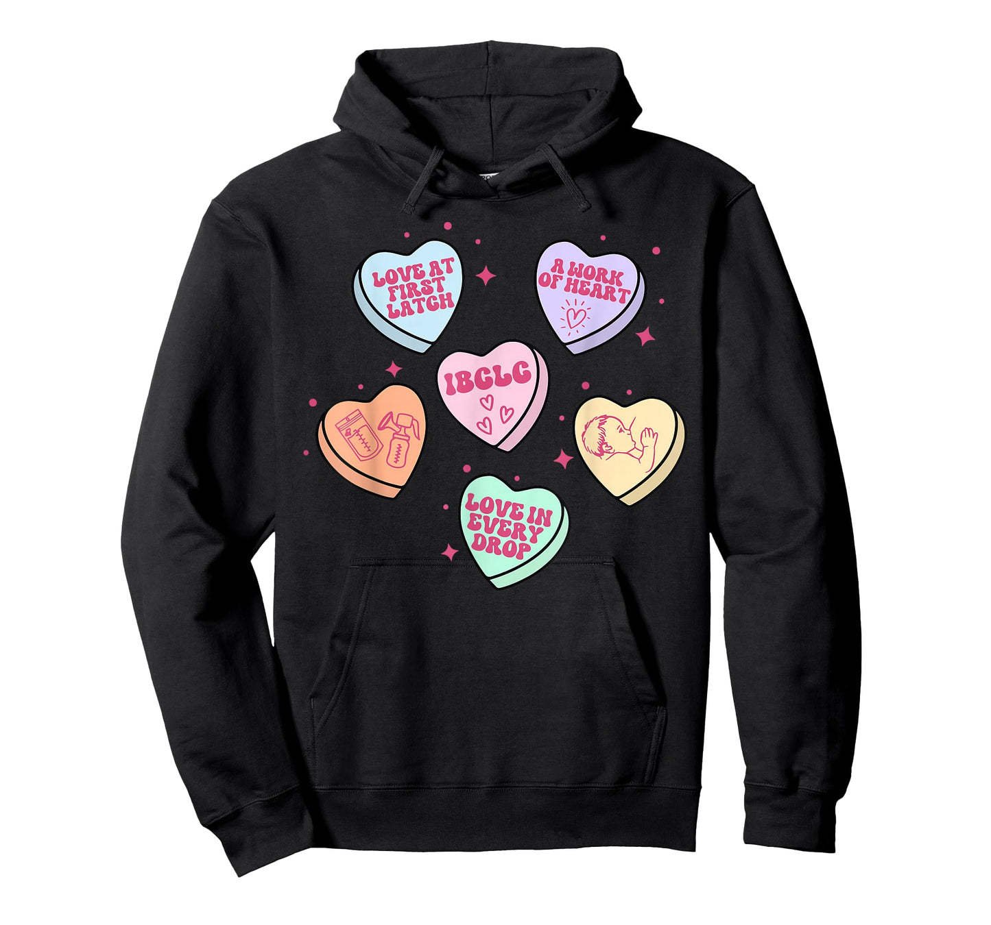 Lactation Consultant Candy Heart Valentines Day IBCLC Crew T-Shirt