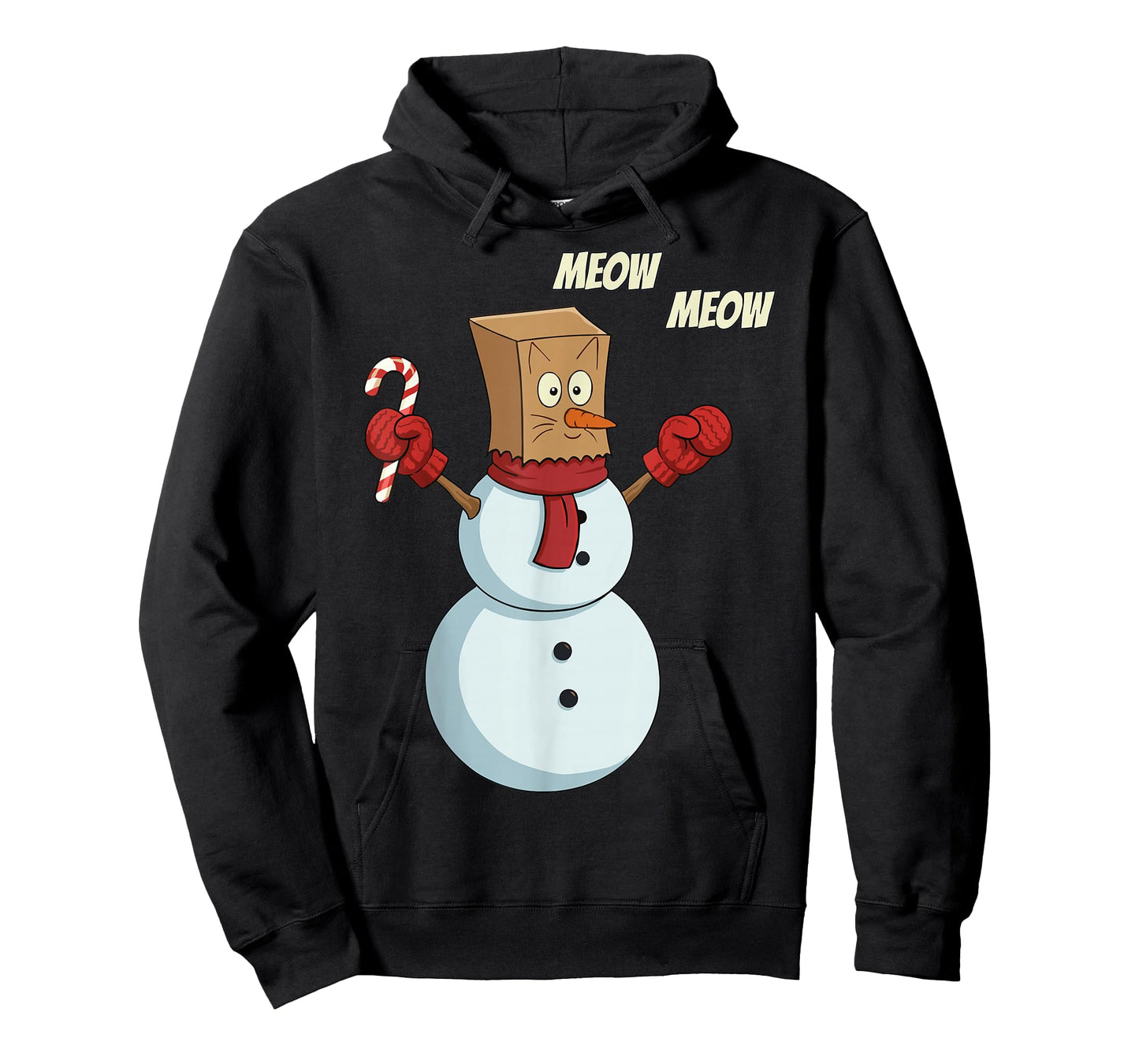 Christmas Snowman Cat Meow Funny Men Women Christmas T-Shirt