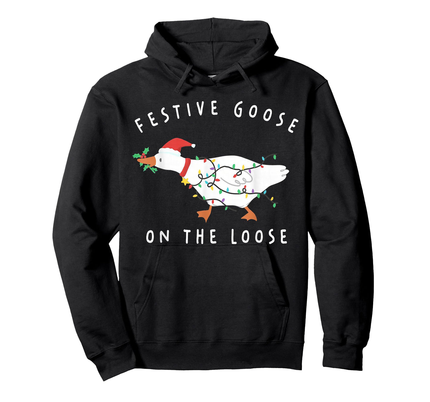 Festive Goose On The Loose Funny Silly Goose Retro Christmas T-Shirt
