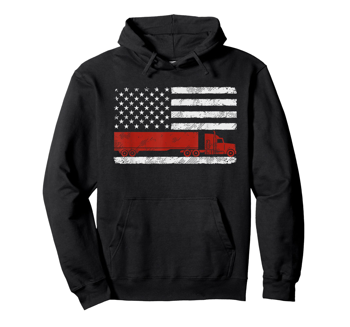 US American Flag Semi Truck Driver Patriotic Trucker T-Shirt