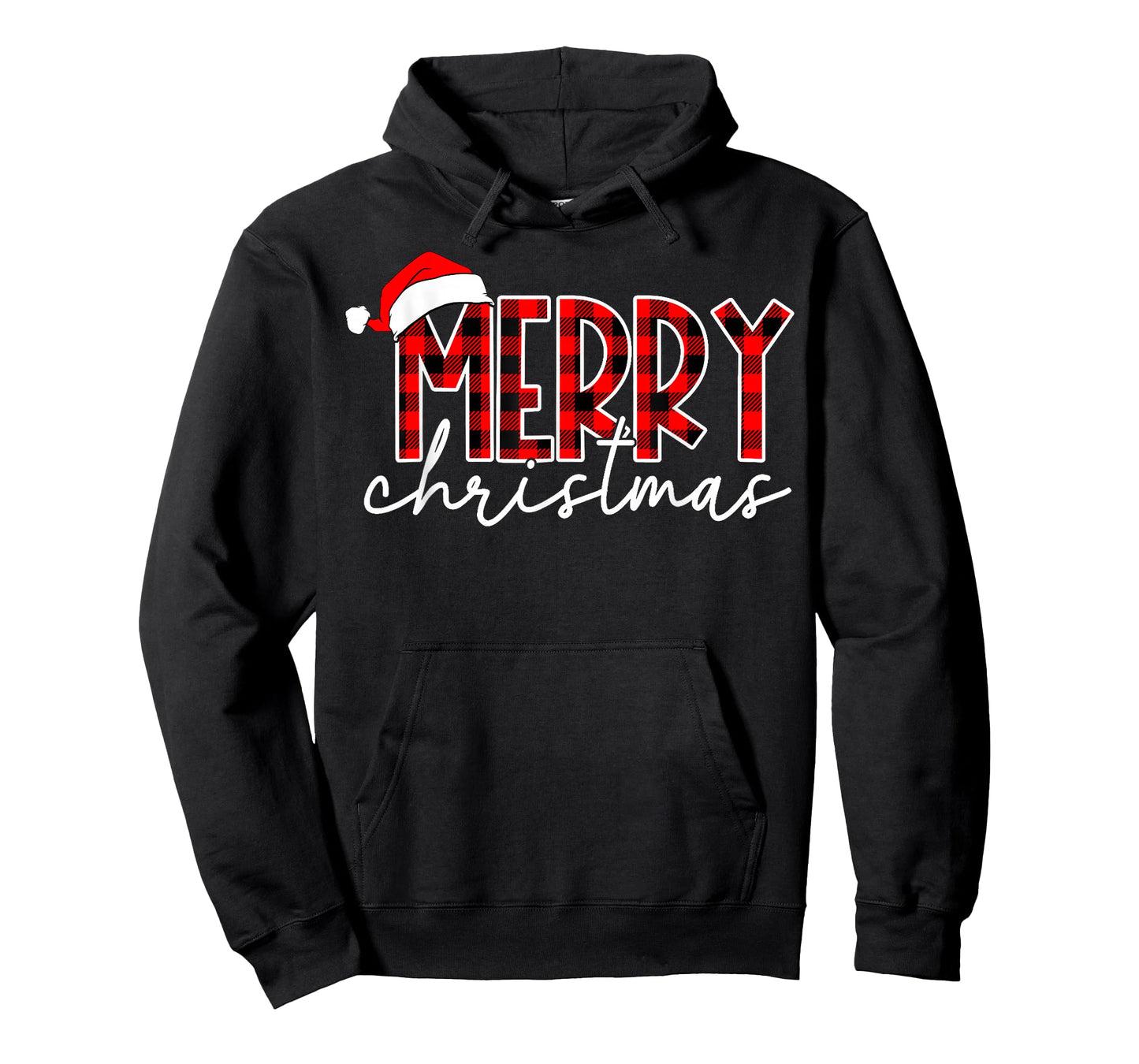 Merry Christmas Buffalo Plaid Red Santa Family Xmas Pajamas T-Shirt
