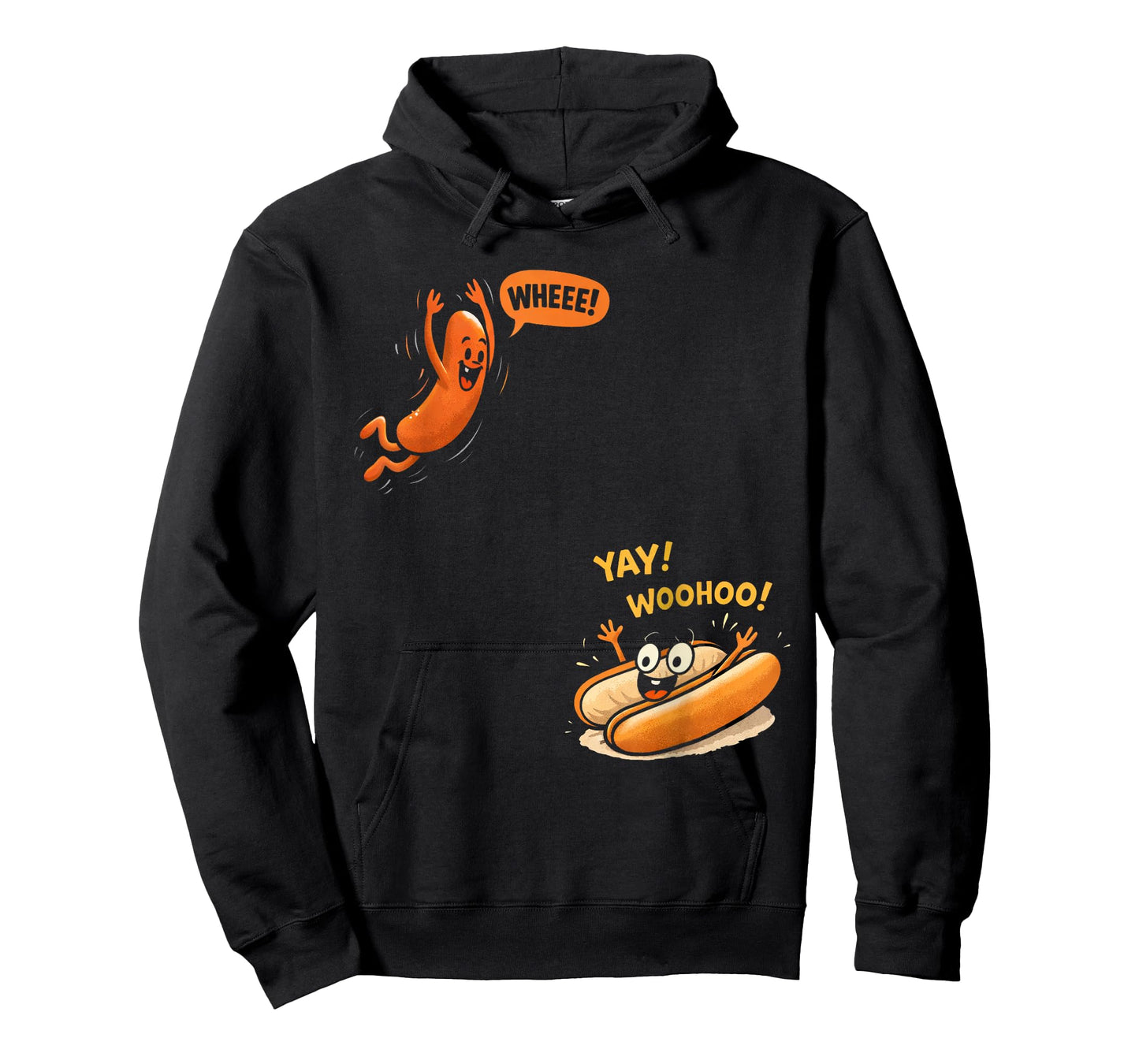 Funny Hot Dog Jumping Into Bun Sausage BBQ High Dive T-Shirt