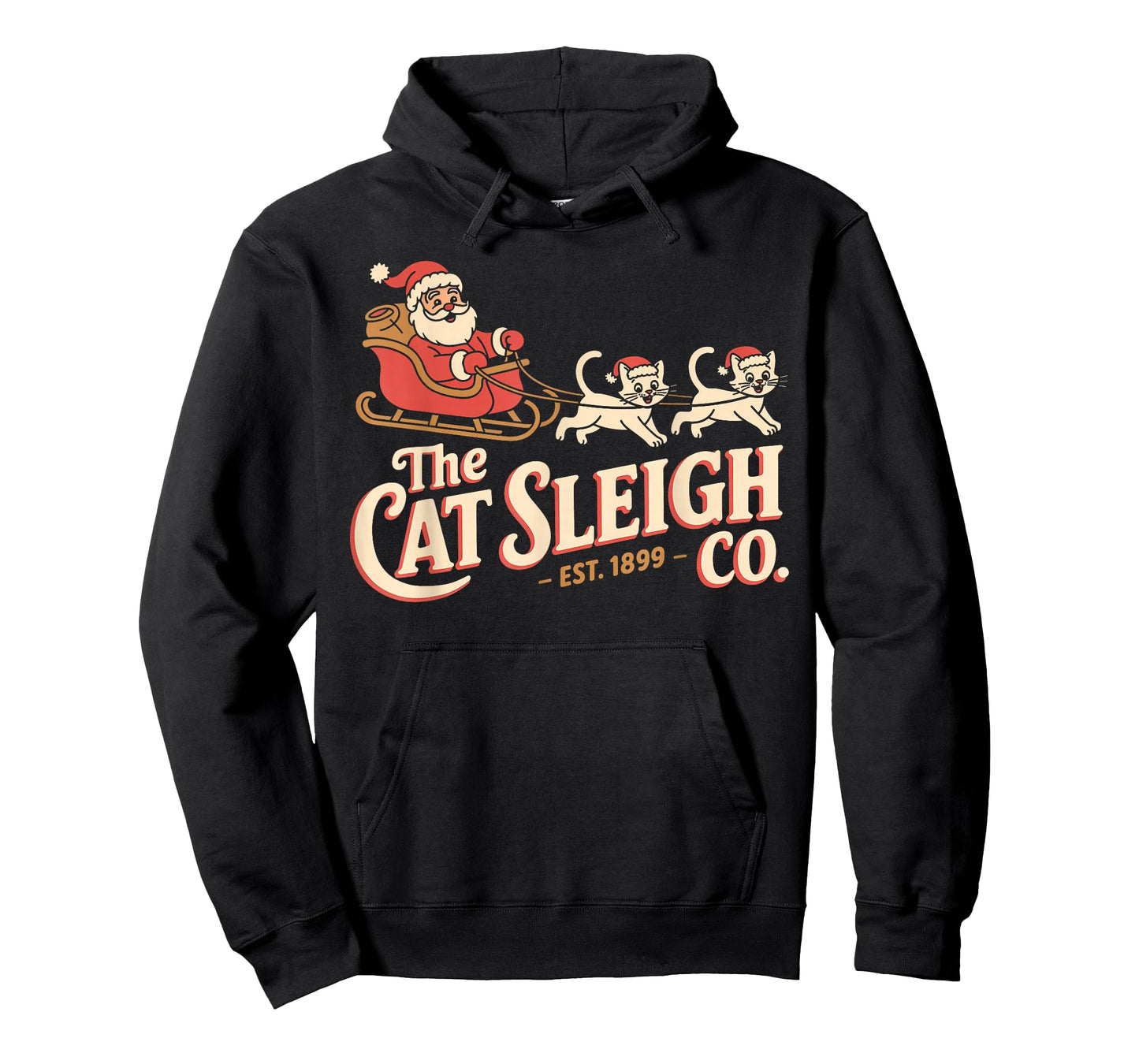 The Cat Sleigh Co. Retro Christmas – Funny Vintage Cats T-Shirt