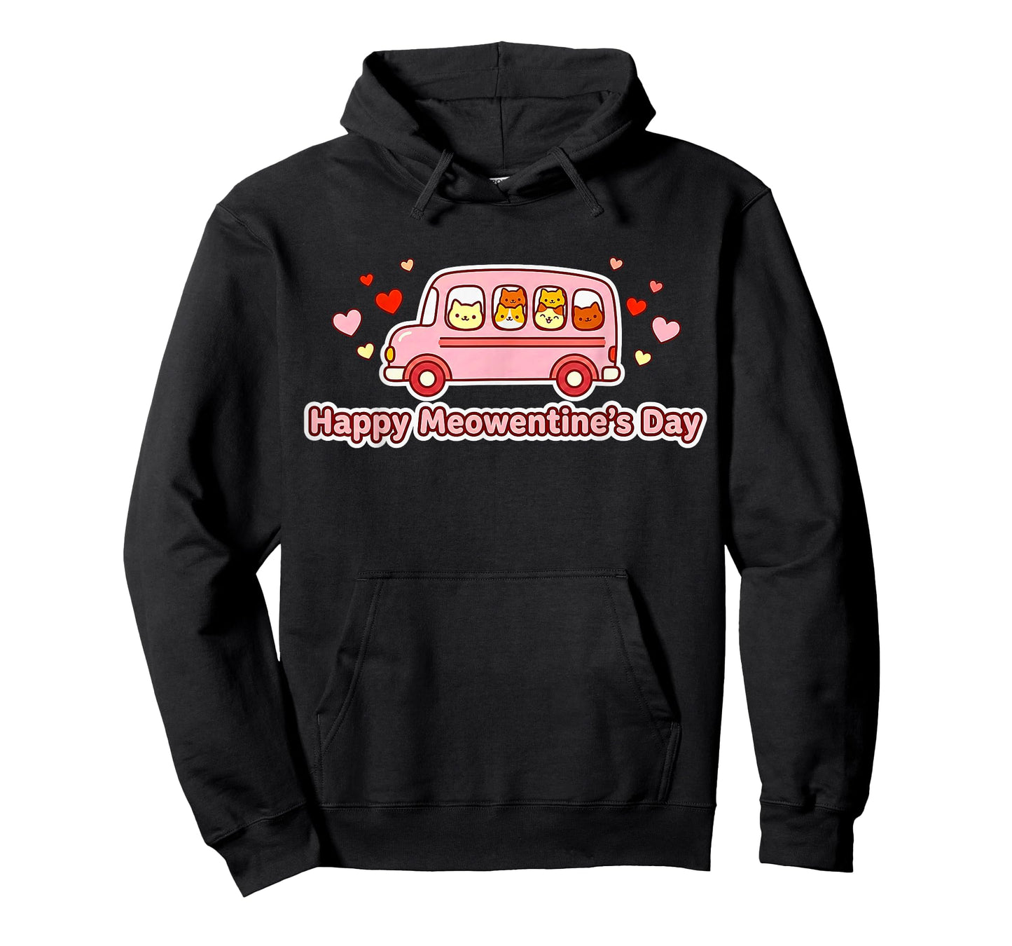 Happy Meowentine’s Day – Funny Cats Riding School Bus Design T-Shirt
