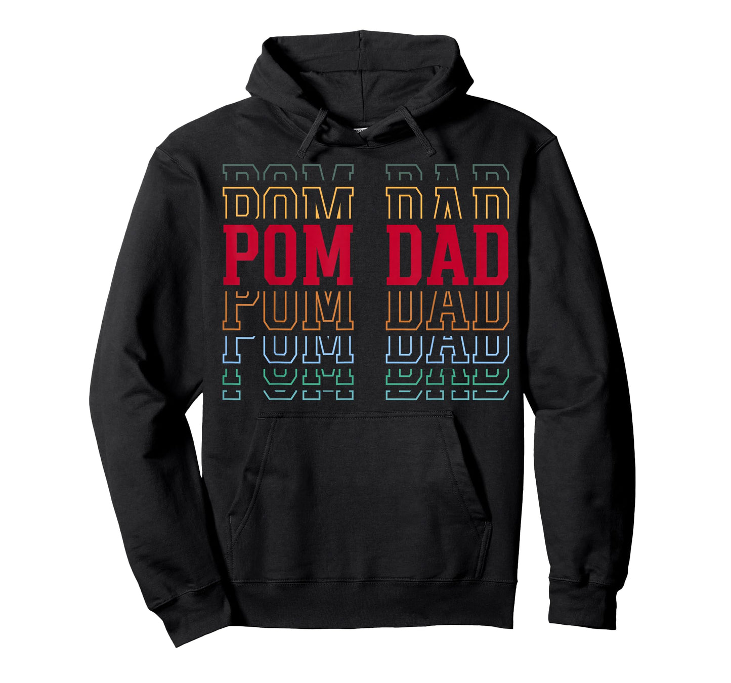 Pom Dad Funny Layered Text Pet Owner Pomeranian Father T-Shirt