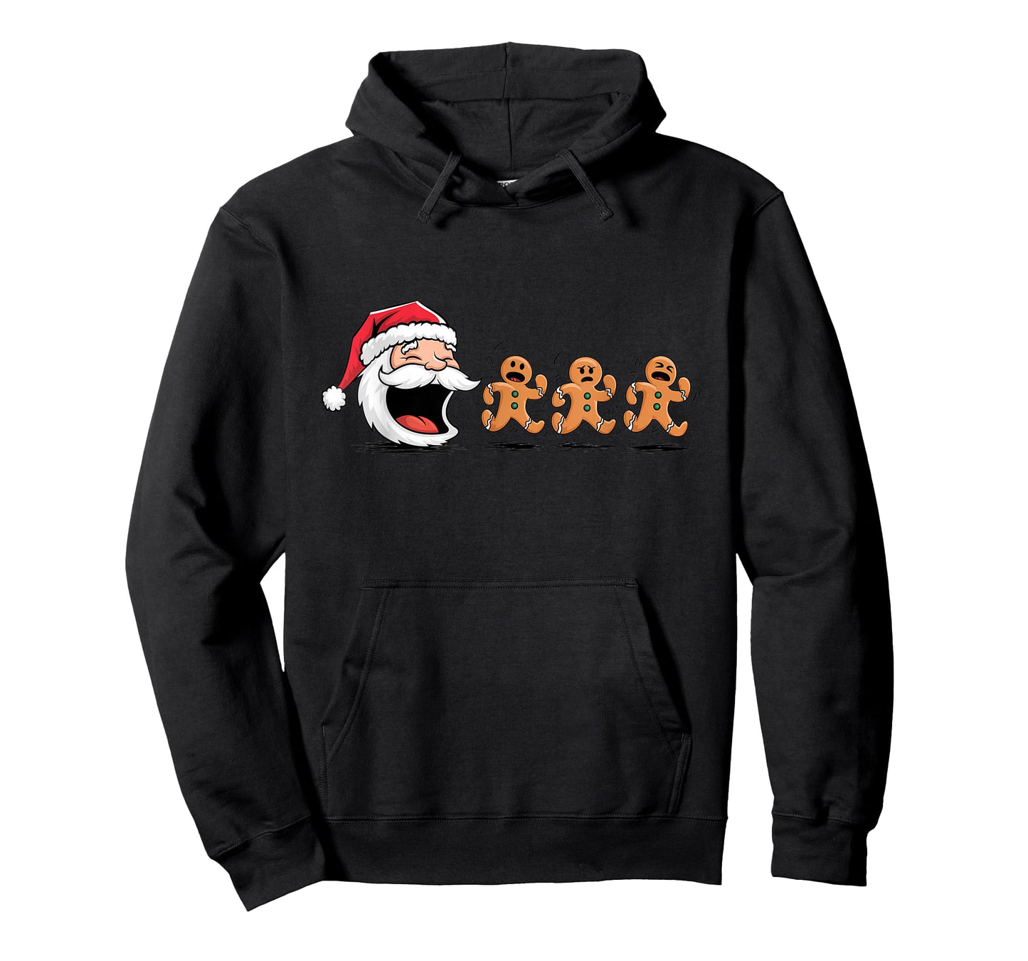 Funny Santa Chasing Gingerbread Men Christmas T-Shirt