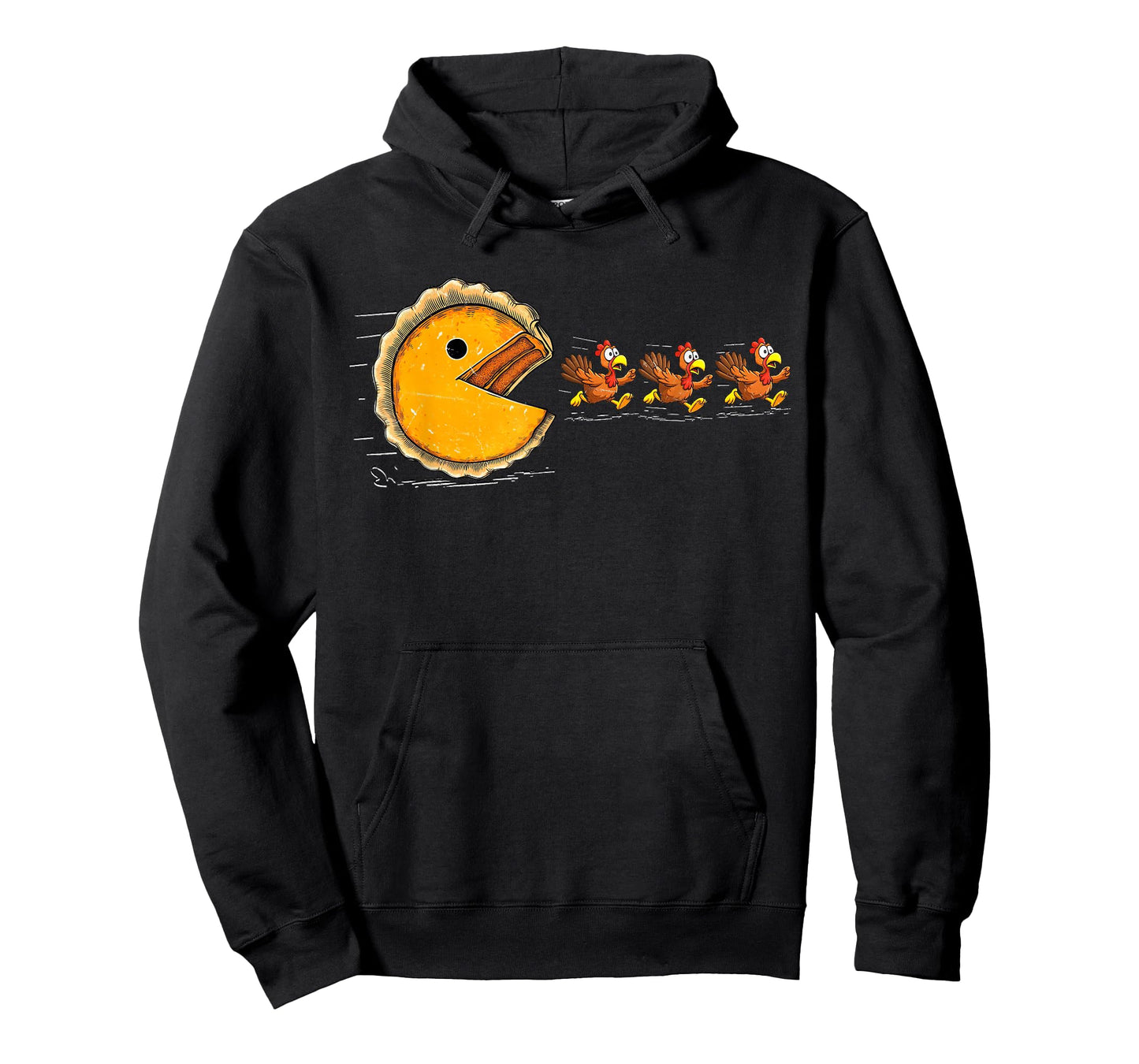 Pumpkin Pie Eating Running Whipped Cream Thanksgiving Day T-Shirt