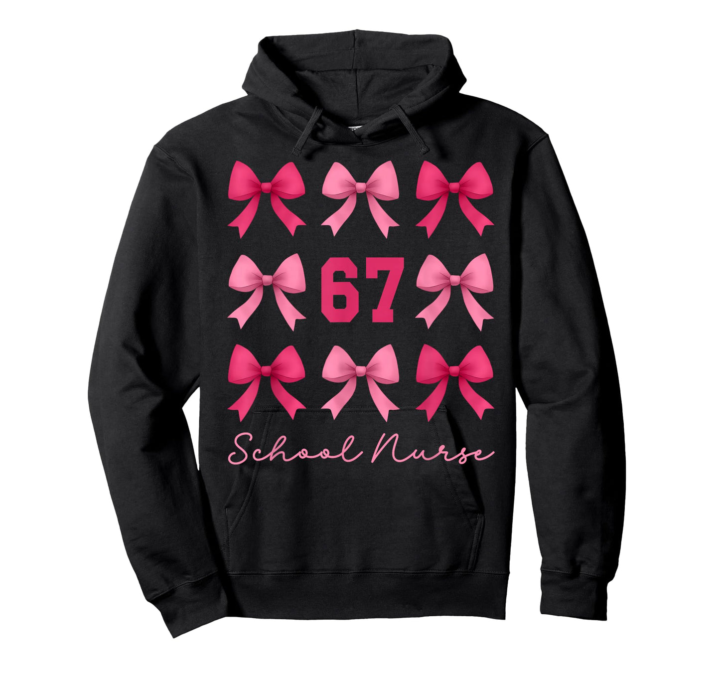 67 School Nurse Meme Pink Coquette Bows Funny Six Seven T-Shirt