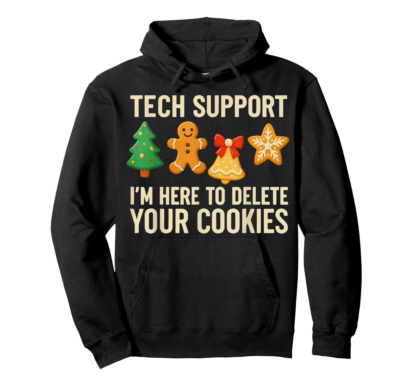 Funny Cookies Christmas Gingerbread Tech Support Mens Women T-Shirt