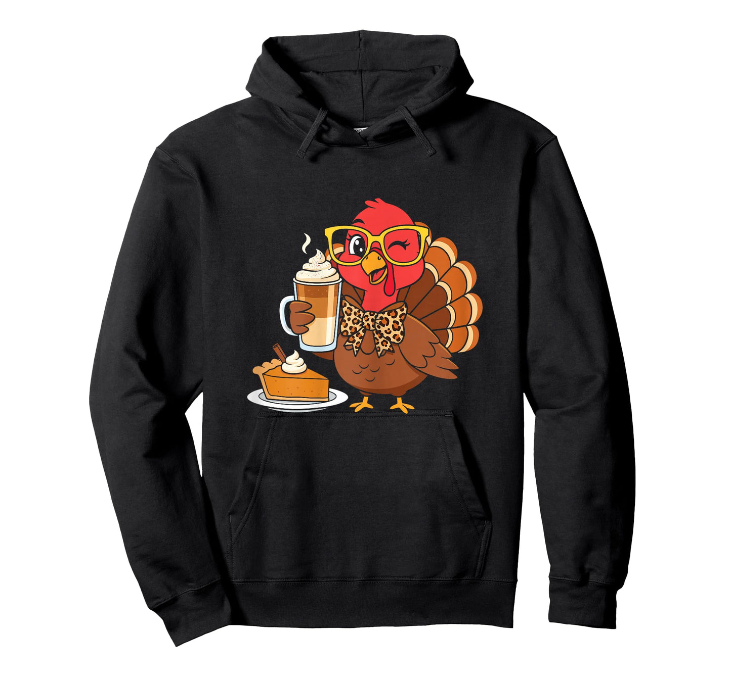 Turkey Drinking Coffee Bow Thanksgiving Womens Funny Gifts T-Shirt