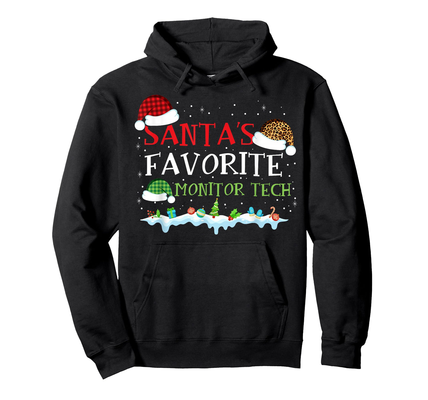 Santa's Favorite Monitor Tech Fun Christmas T-Shirt