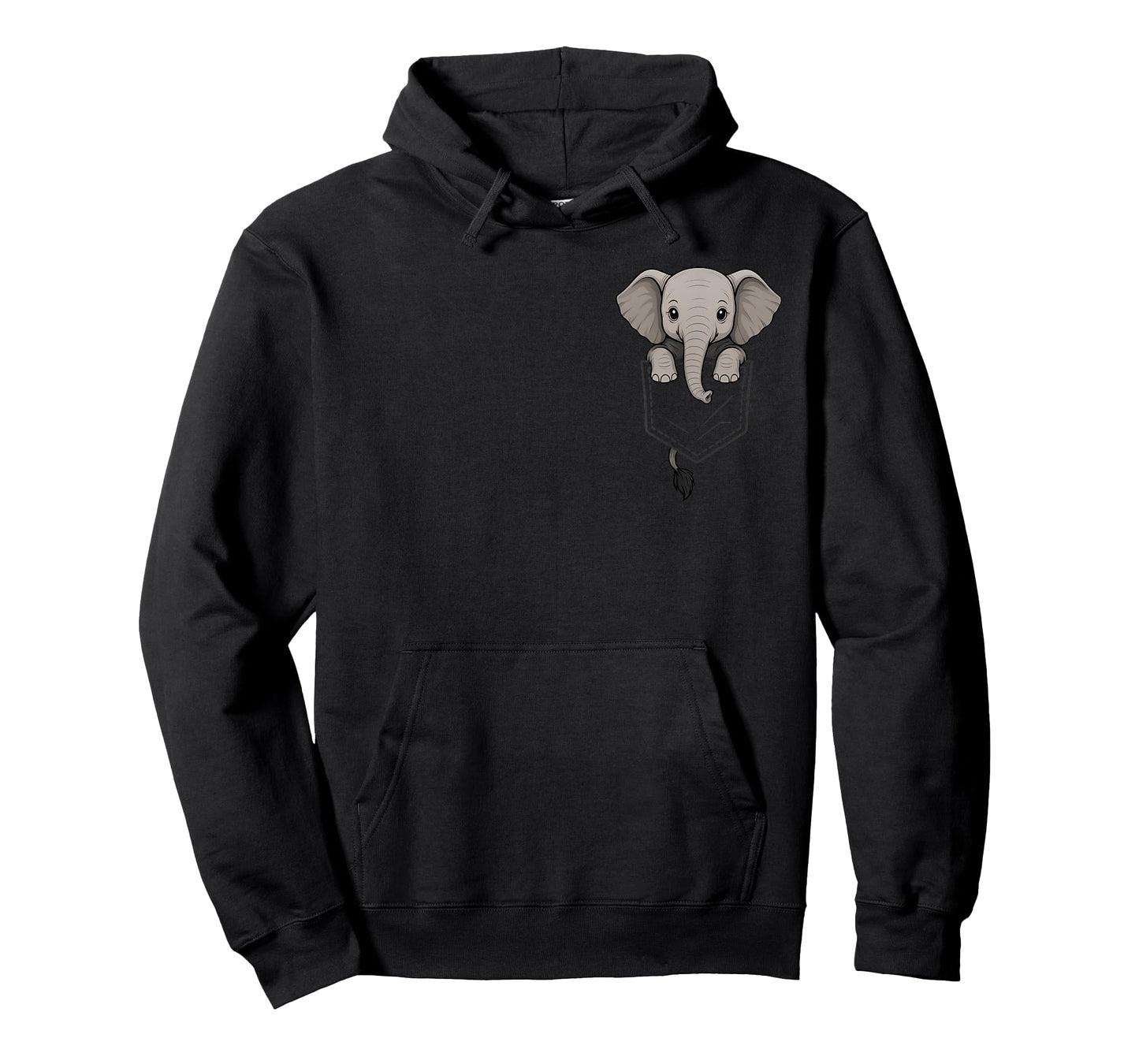 Funny Elephant Peeking in Pocket Animal Lover Men Women Kids T-Shirt