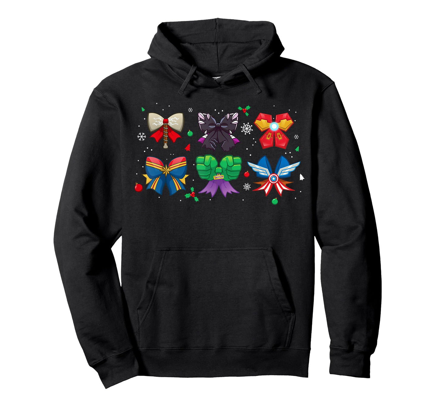 Marvel Avengers Christmas Coquette Cute Holiday Bows T-Shirt