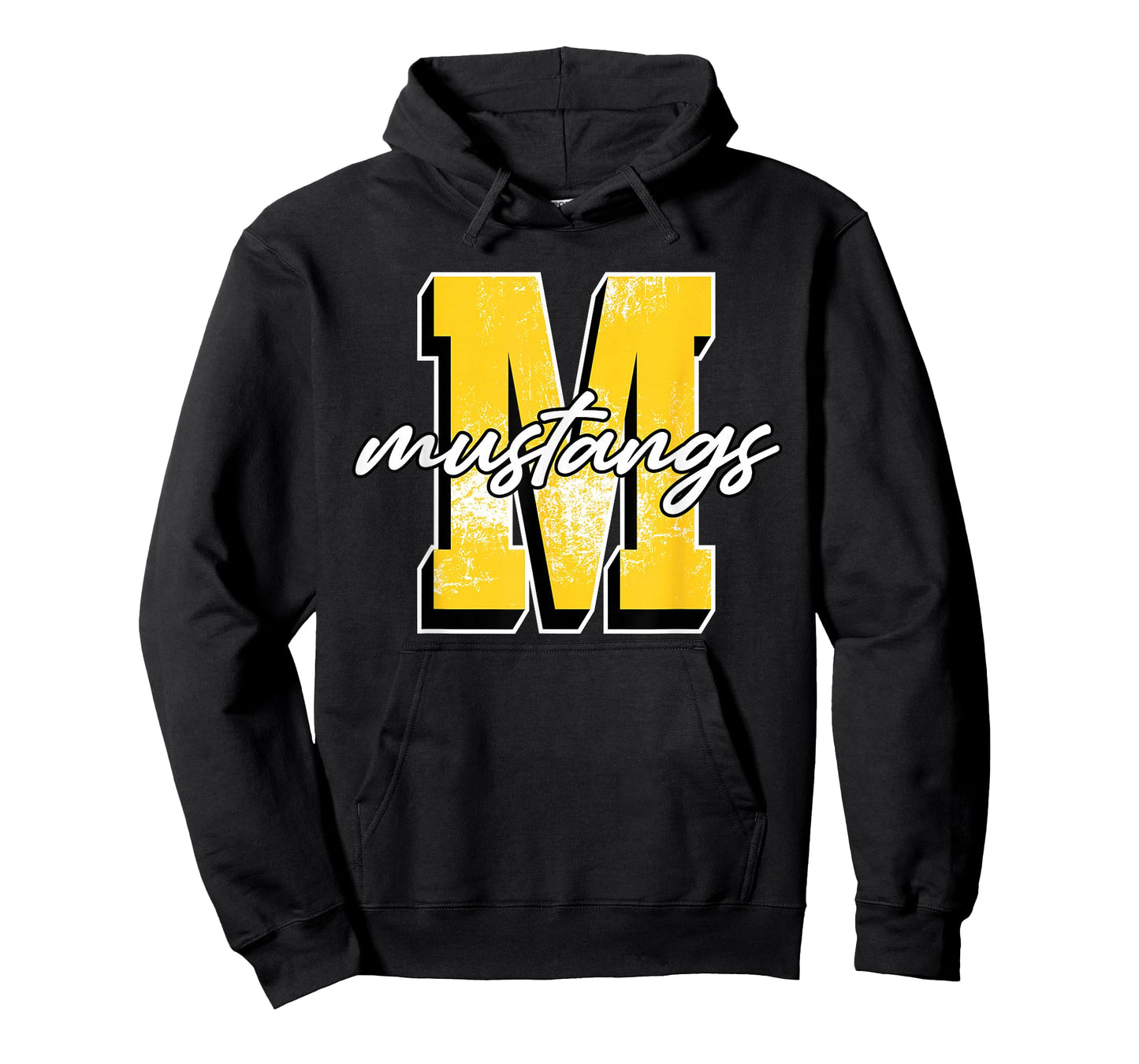 Yellow Mustang Pride School Spirit Game Day Mustangs Letter T-Shirt