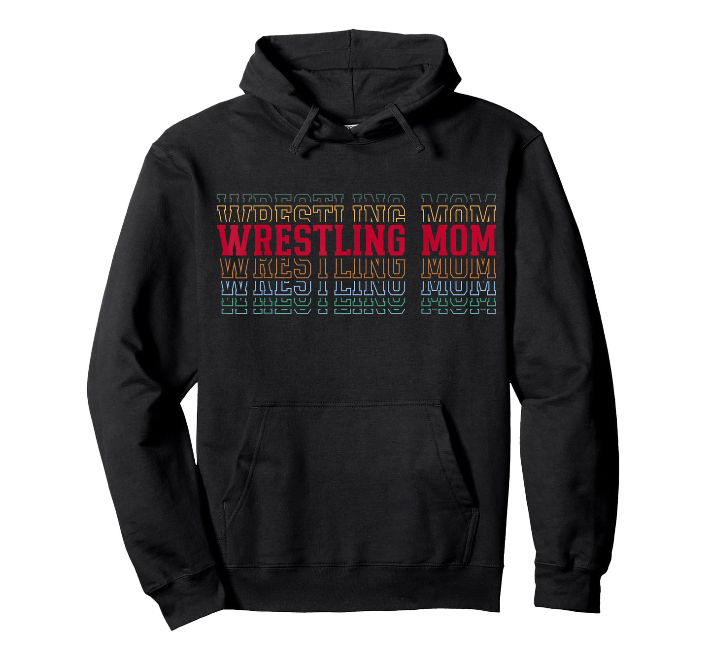 Wrestling Mom Fun Layered Text Mother Mama Coach T-Shirt