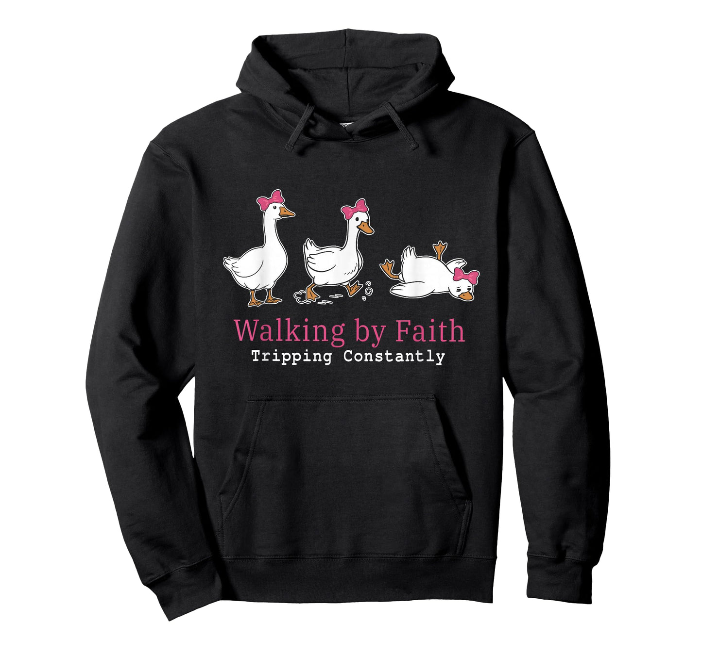 Walking by Faith Tripping Constantly Funny Tripping Goose T-Shirt
