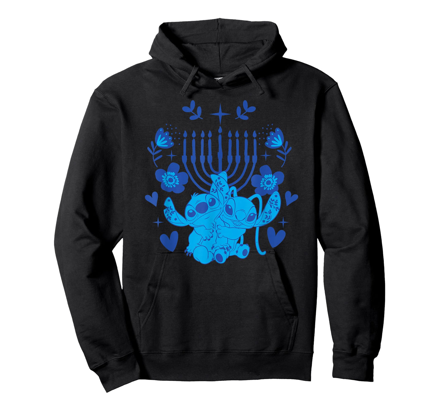 Disney Lilo & Stitch Hanukkah Stitch & Angel Holiday Menorah T-Shirt