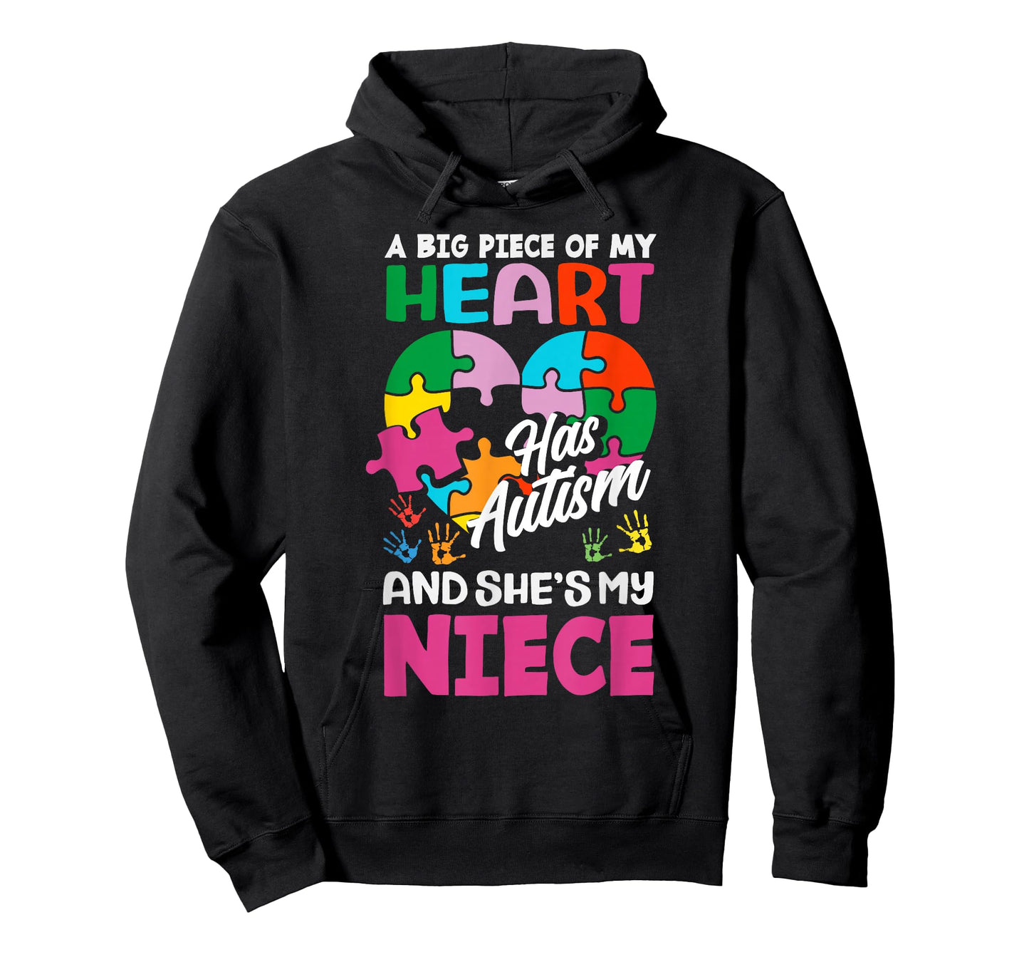 Heart Niece Support Autism Awareness Puzzle Piece Ribbon T-Shirt