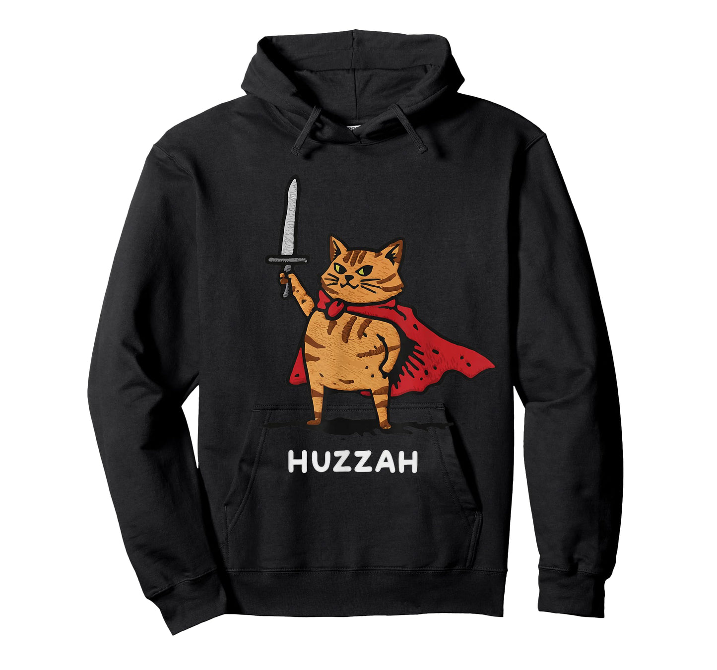 Huzzah Cat Knight Funny Sword Meme Quote T-Shirt