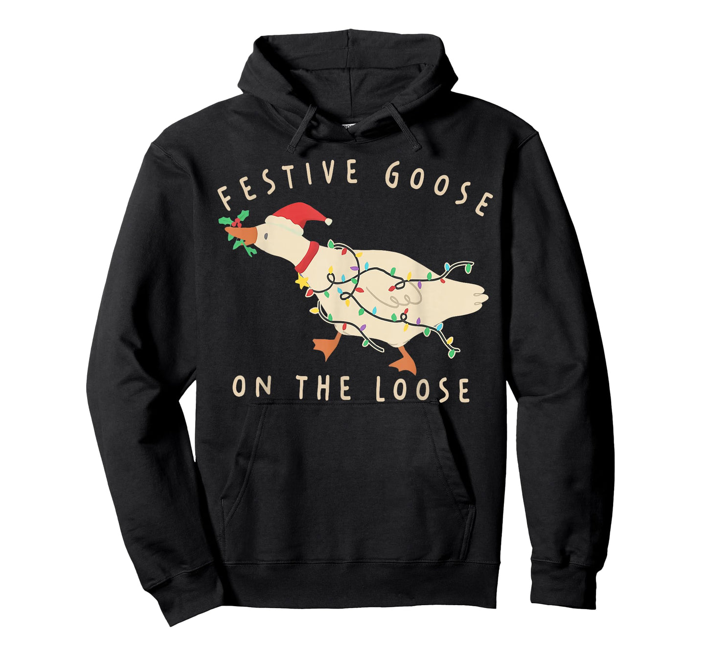 Funny Festive Goose on The Loose Christmas T-Shirt