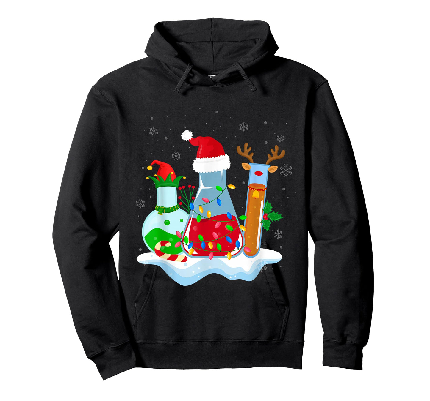 Chemical Laboratory Bottles Santa Reindeer Elf Christmas T-Shirt