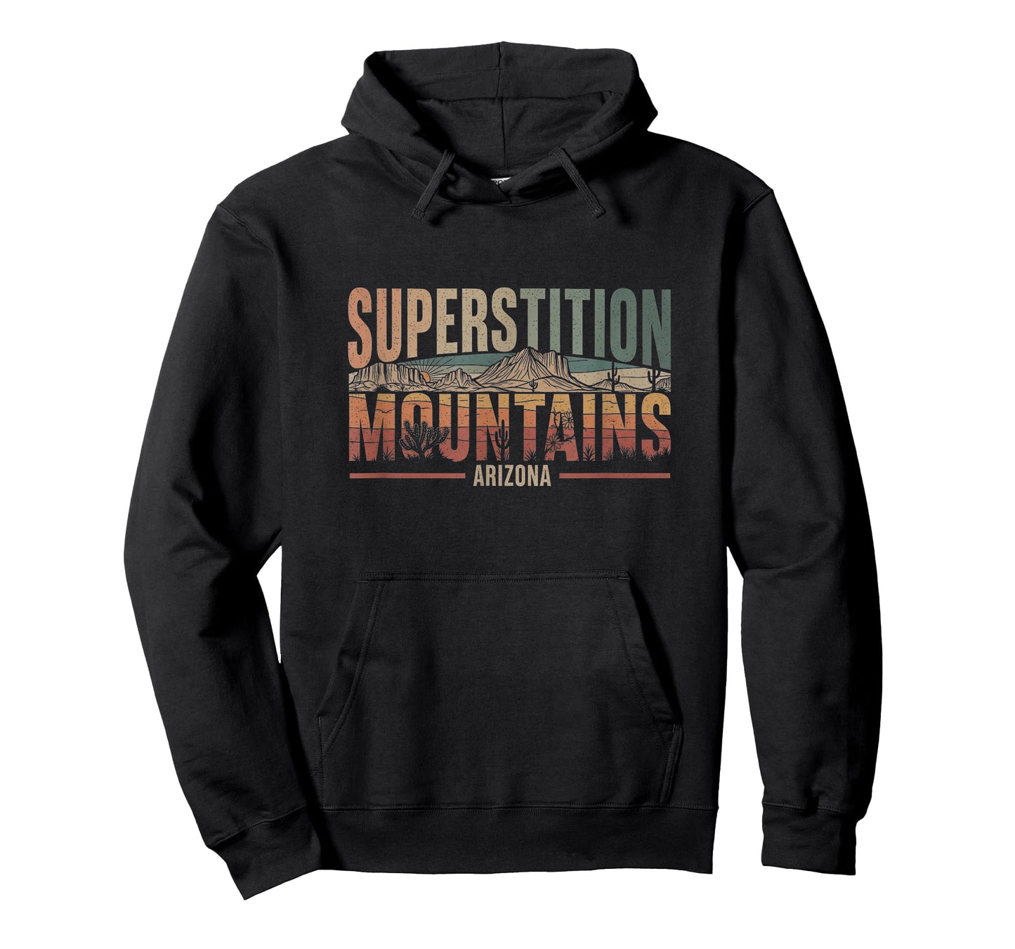 Retro Superstition Mountains Arizona Drawing Art Design T-Shirt