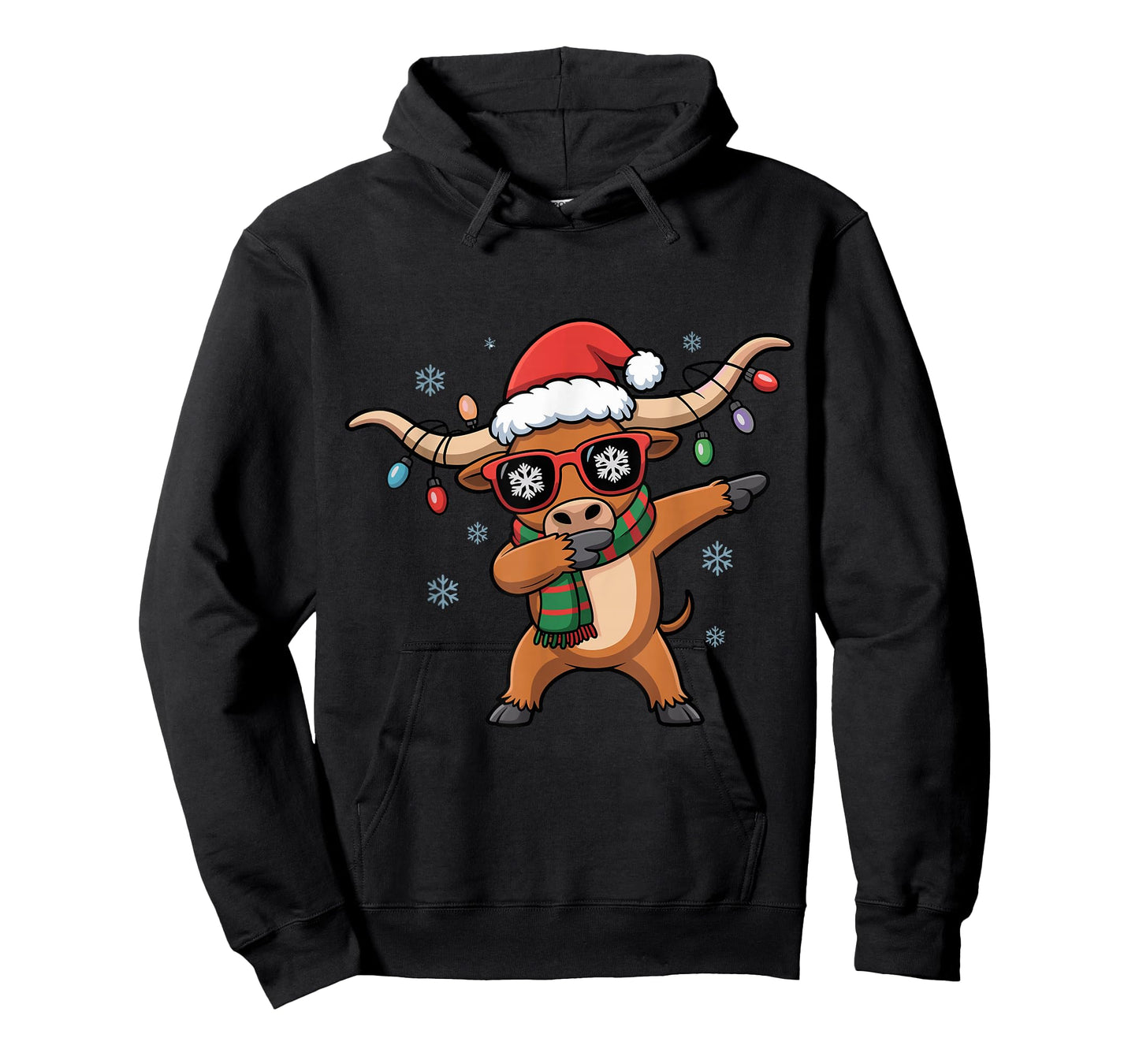 Dabbing Longhorn Christmas Funny Holiday Design T-Shirt
