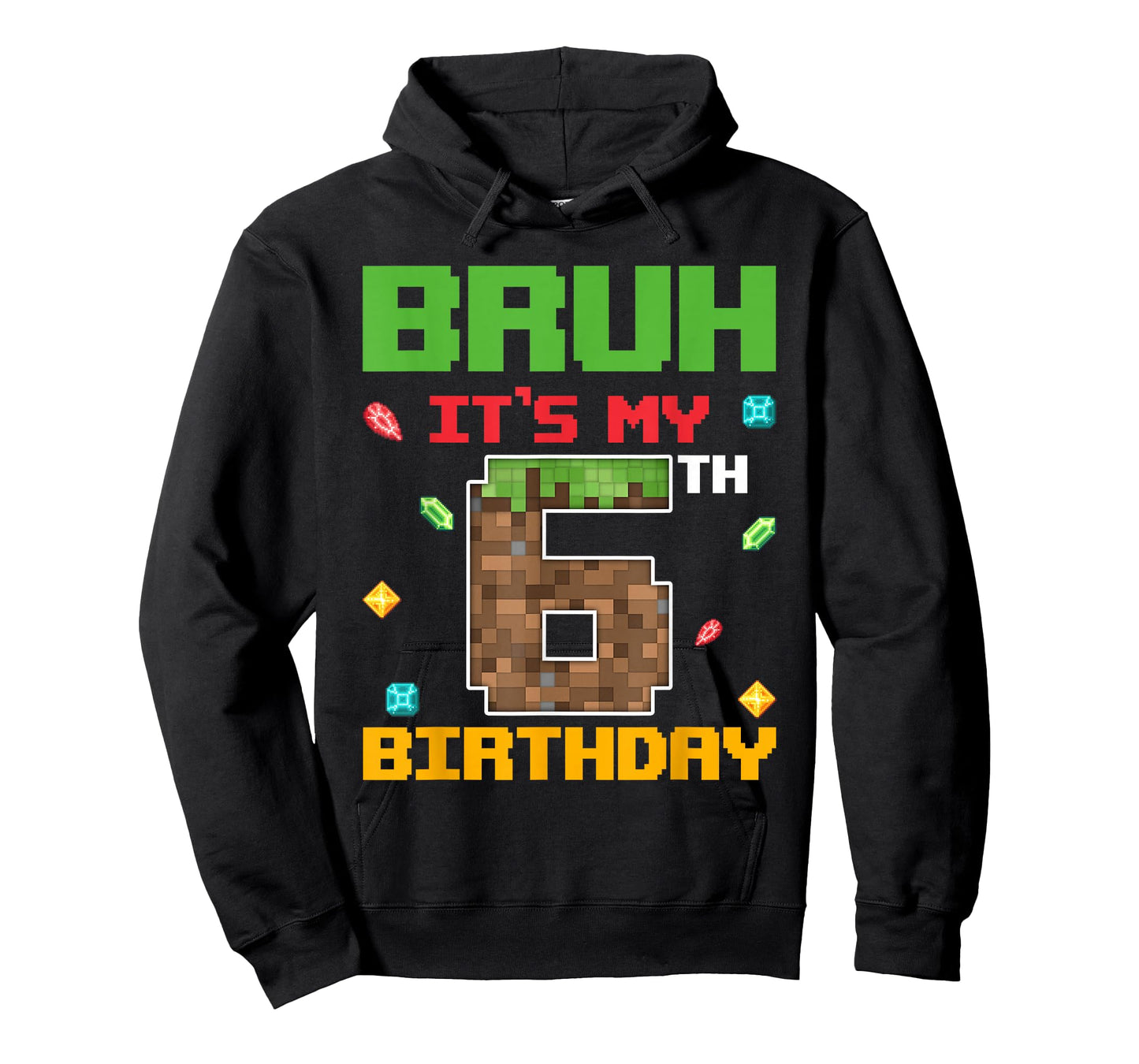 It's My 6th Birthday Boy 6 Years Old Pixel Gamer T-Shirt